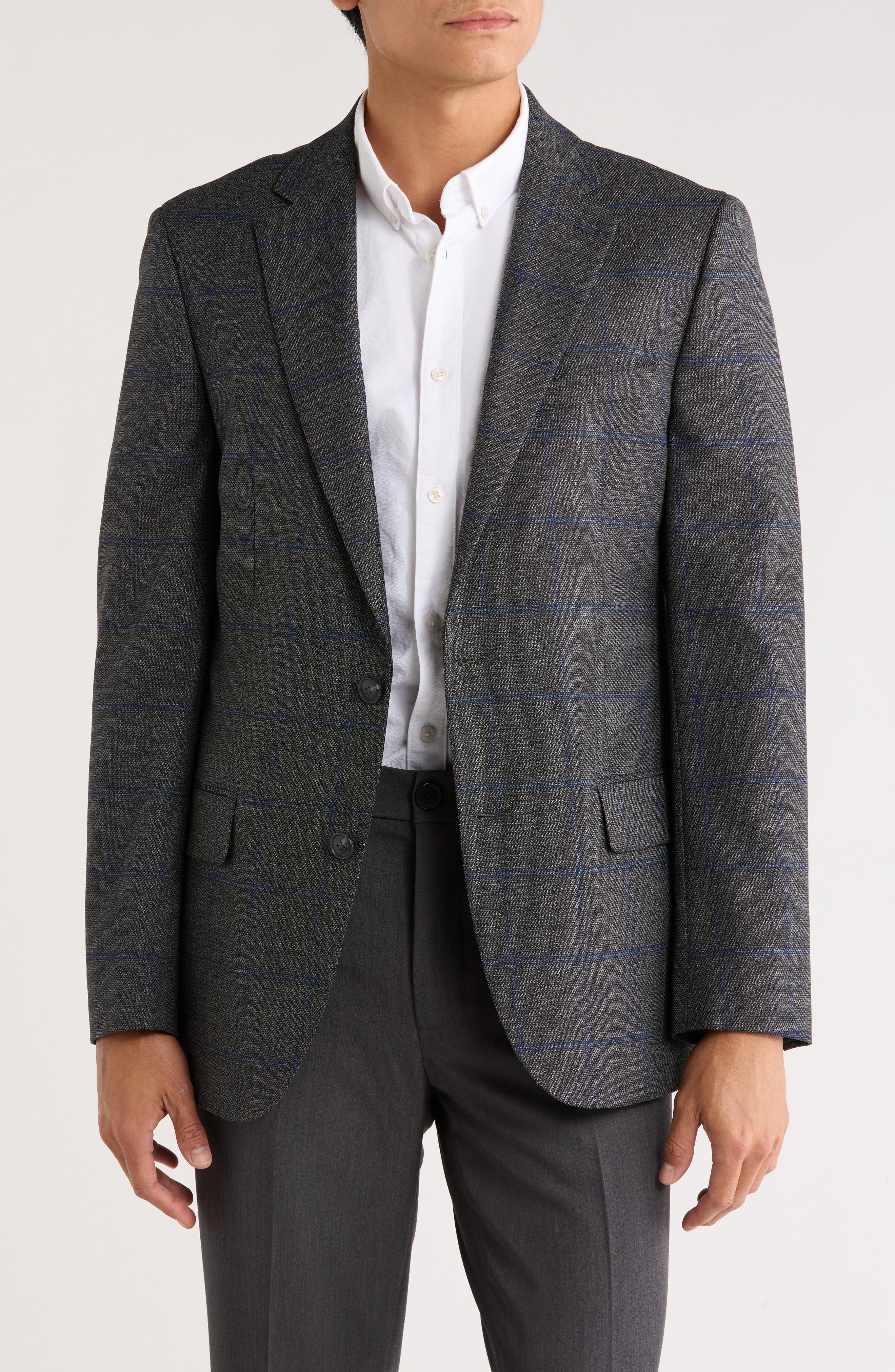 Plaid Two-Button Sport Coat - image 1