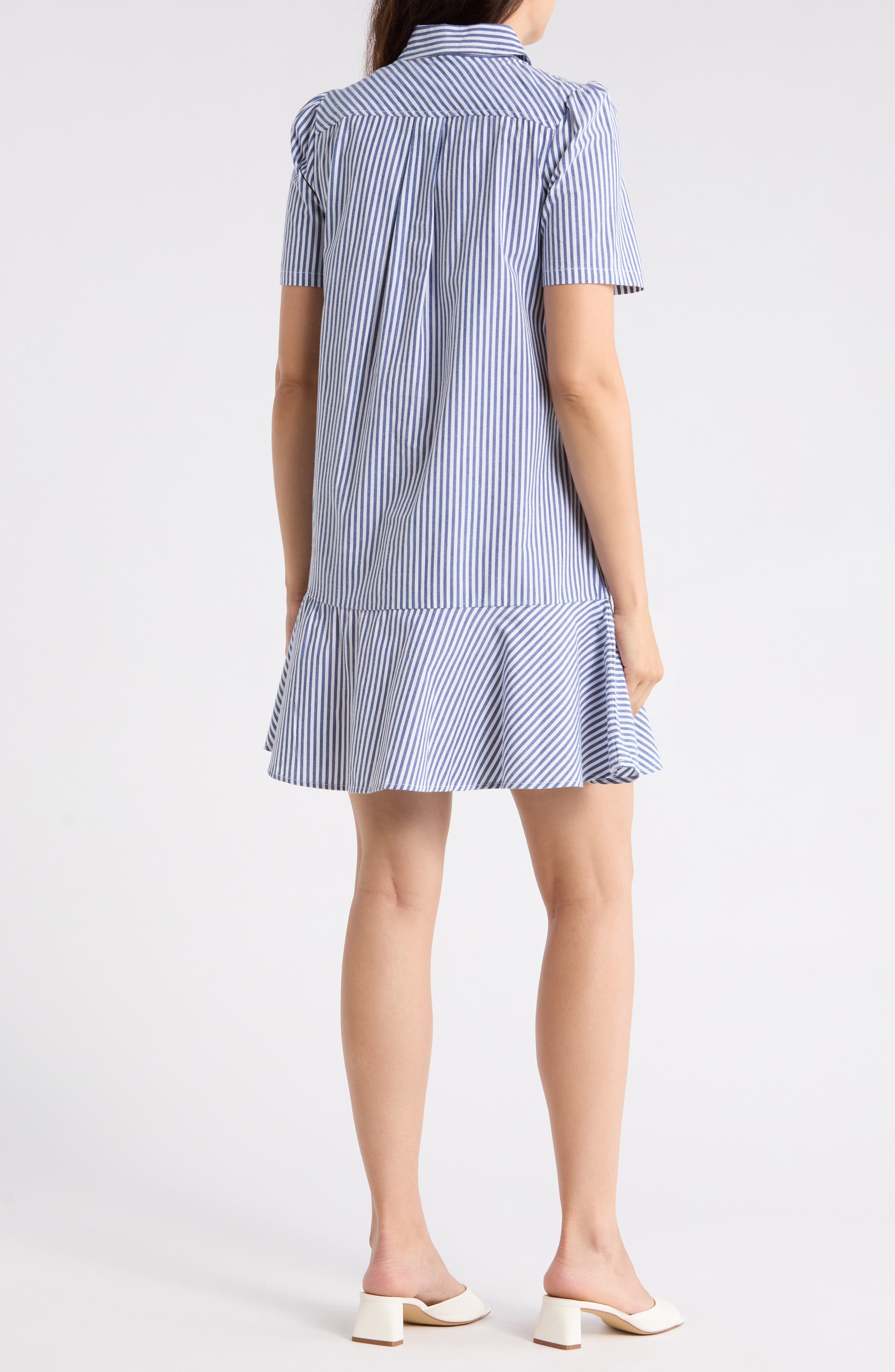 Ruffle Hem Cotton Shirtdress - image 2