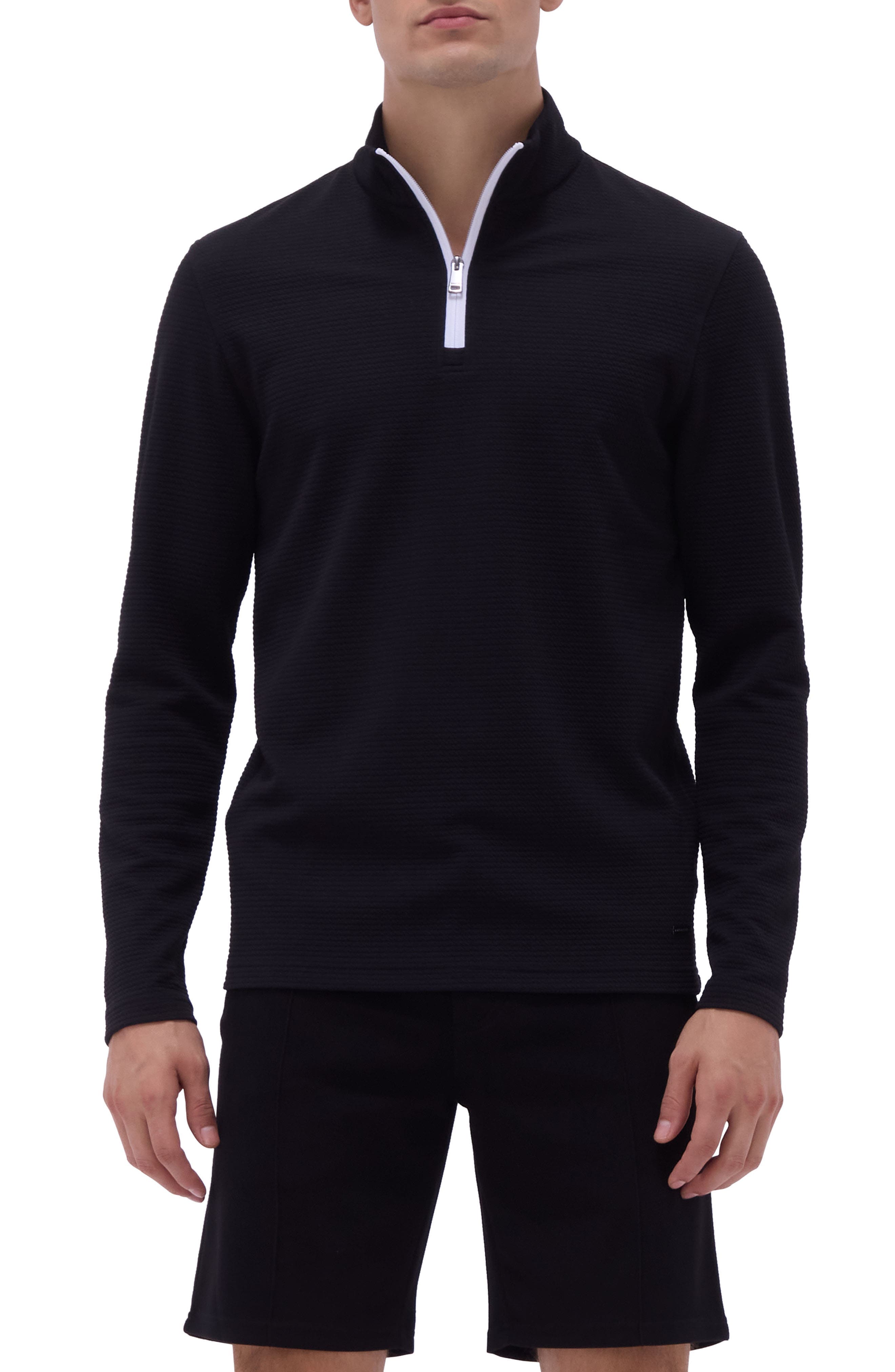 Waffle Knit Quarter Zip Performance Pullover - image 1