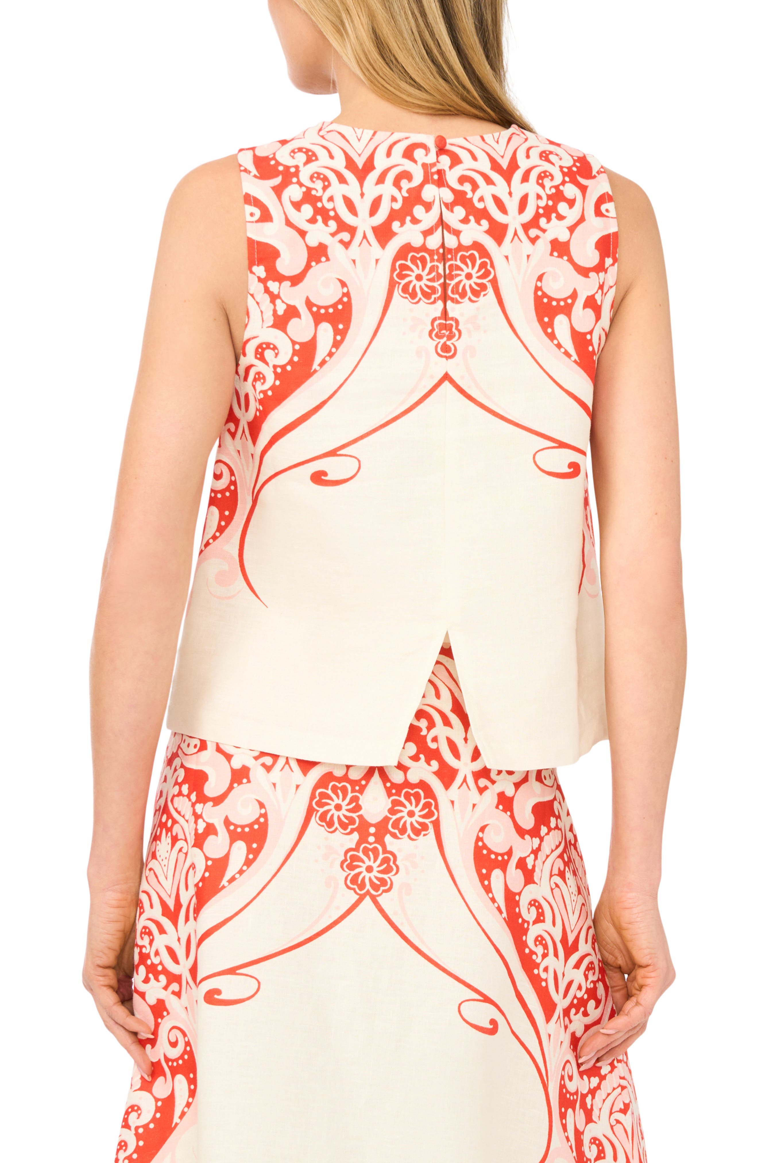 Georgia Floral Print Linen Sleeveless Top - image 2