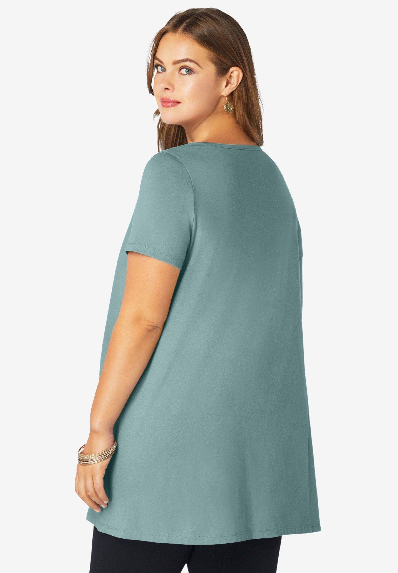 Plus Size Cotton Ultimate Scoopneck Swing Tunic - image 4