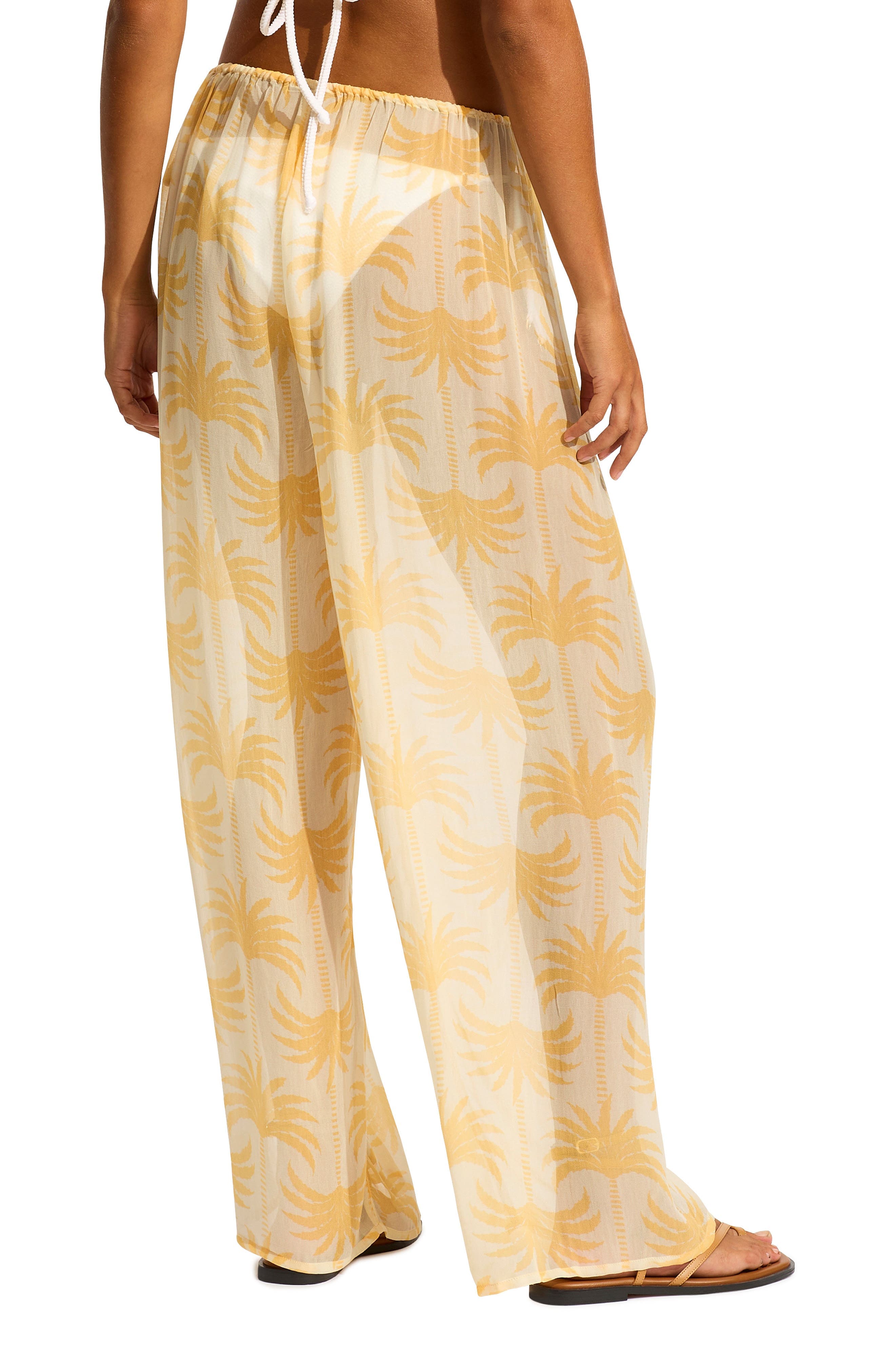 Wide Leg Cover-Up Drawstring Pants - image 2