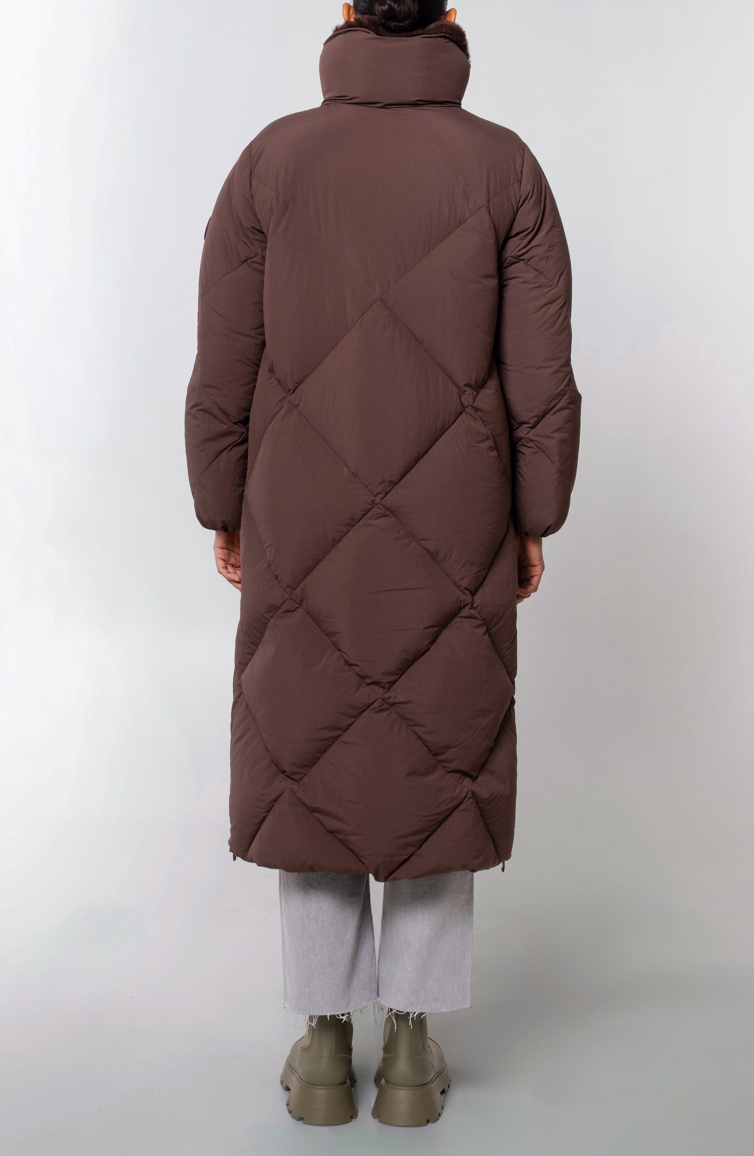 Dida Faux Fur Trim Water Repellent Down Puffer Coat - image 4