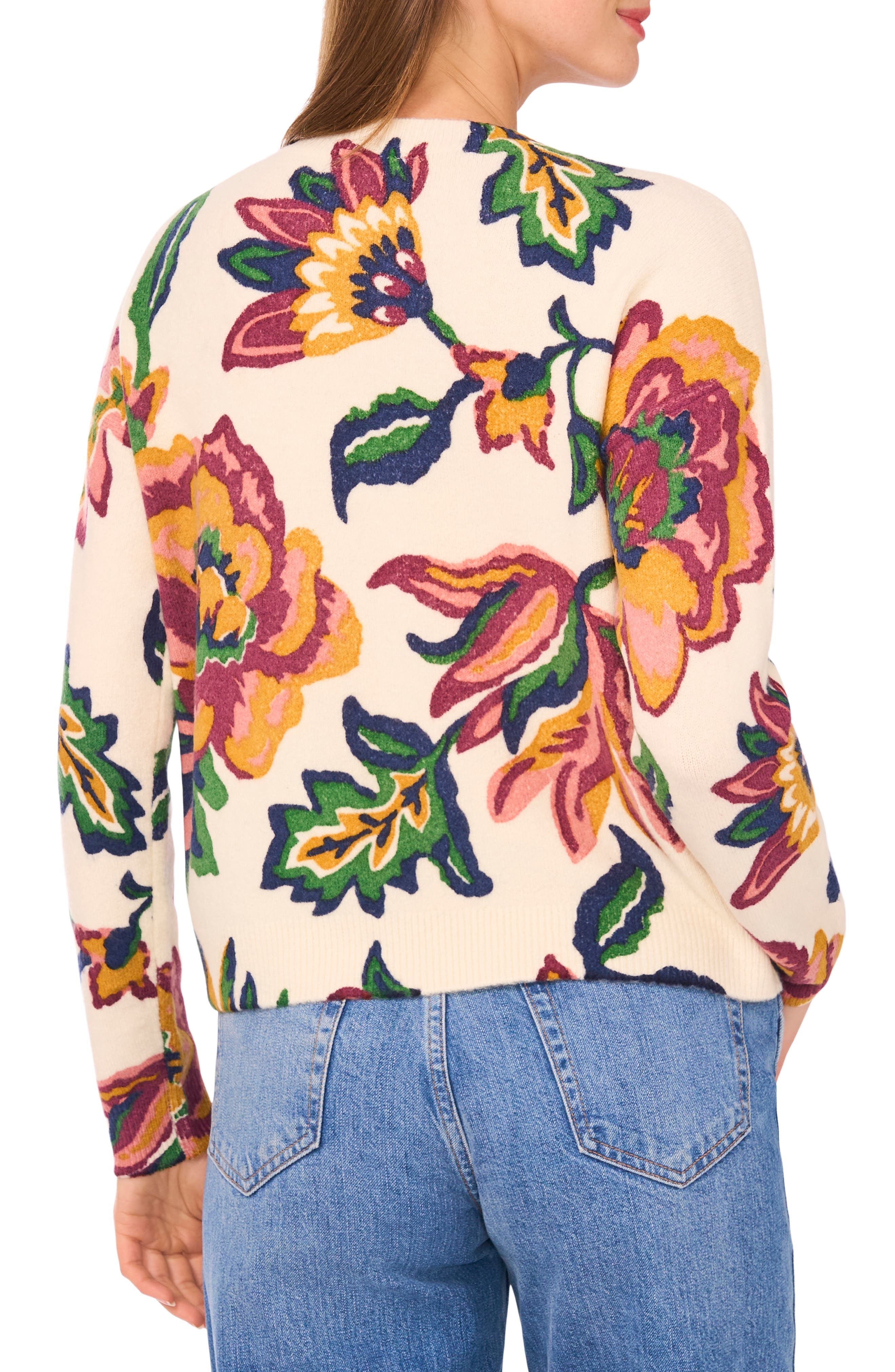 Floral Jacquard Sweater - image 2