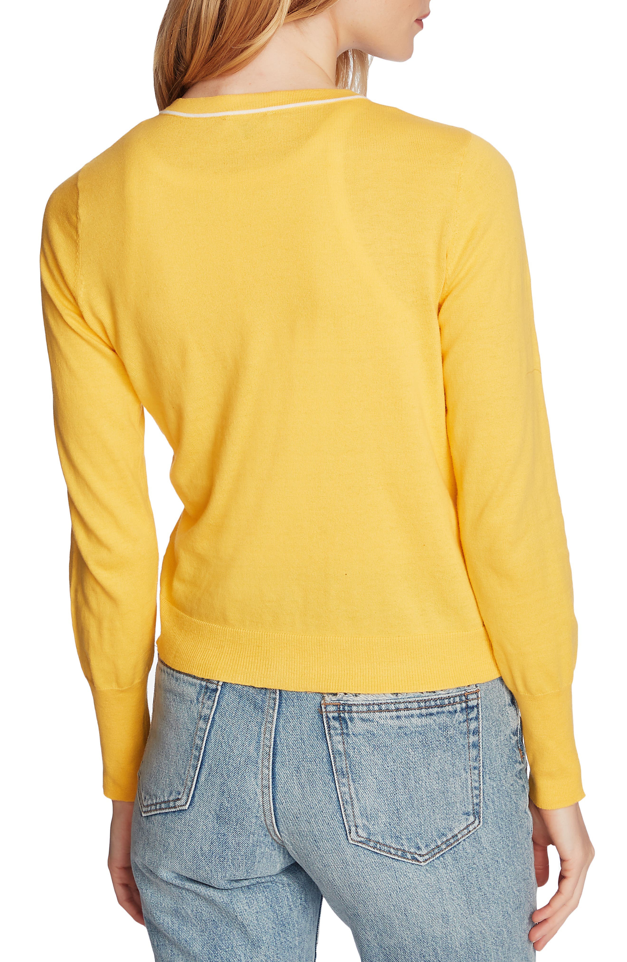 Light Luxe Tipped Cotton & Silk Cardigan - image 2