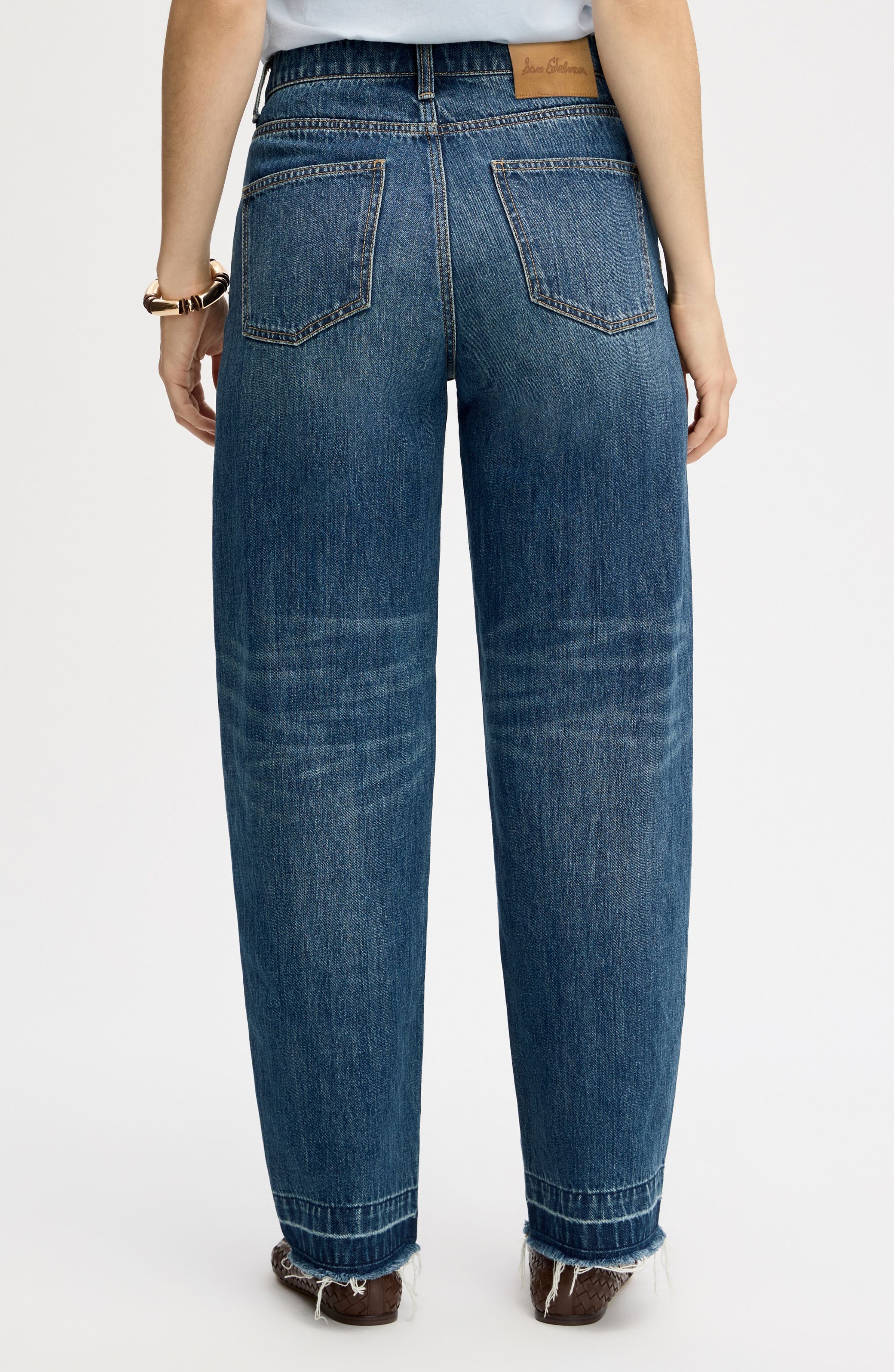 Crossover Waist Release Hem Taper Leg Jeans - image 2