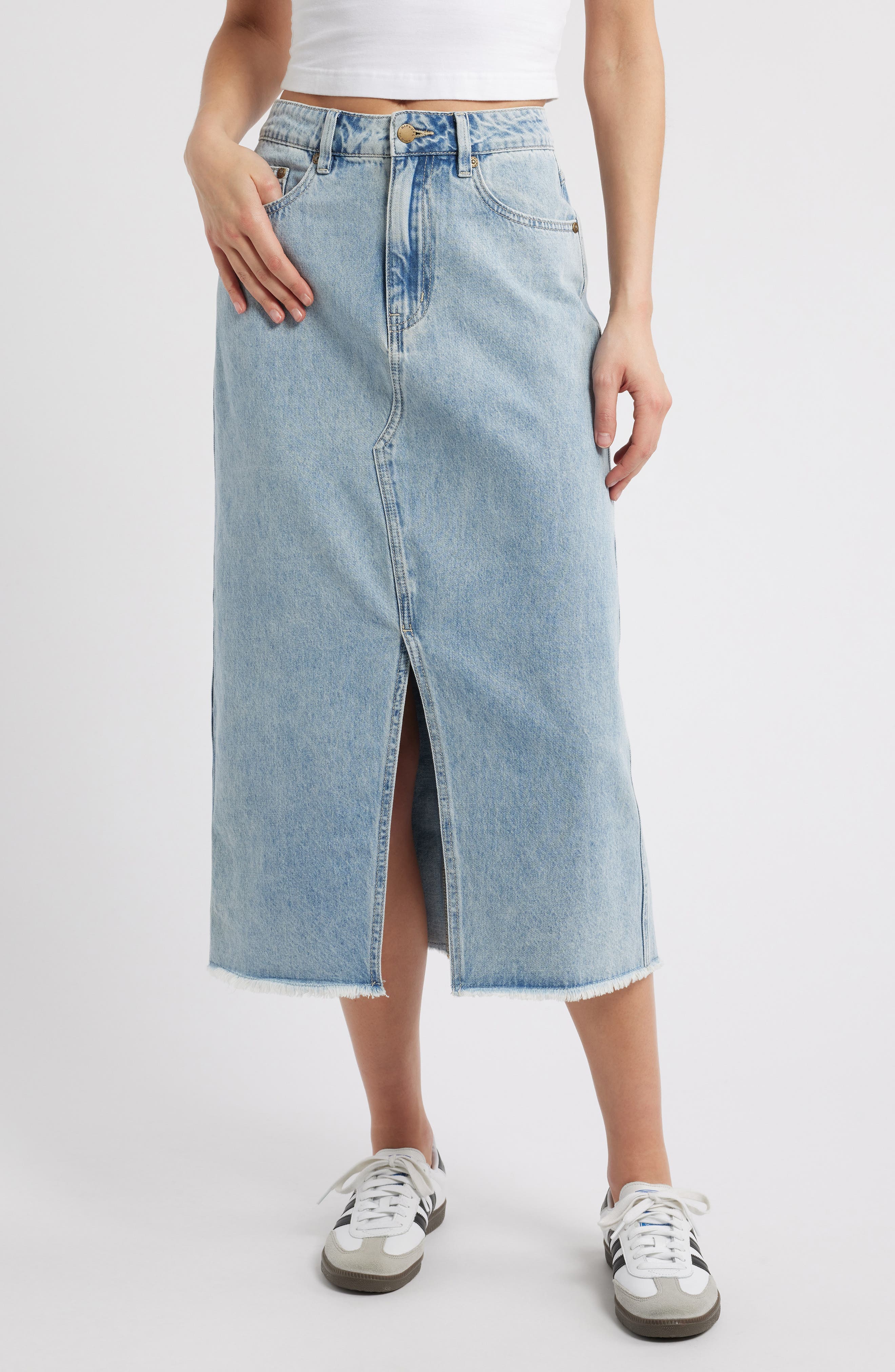 The Search Denim Midi Skirt - image 1