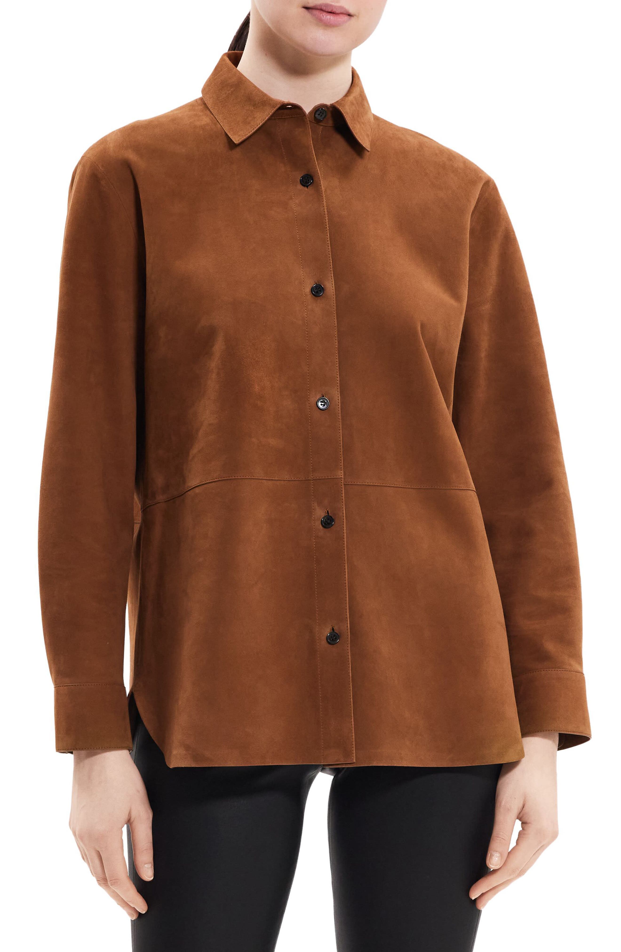Classic Suede Button-Up Shirt - image 1
