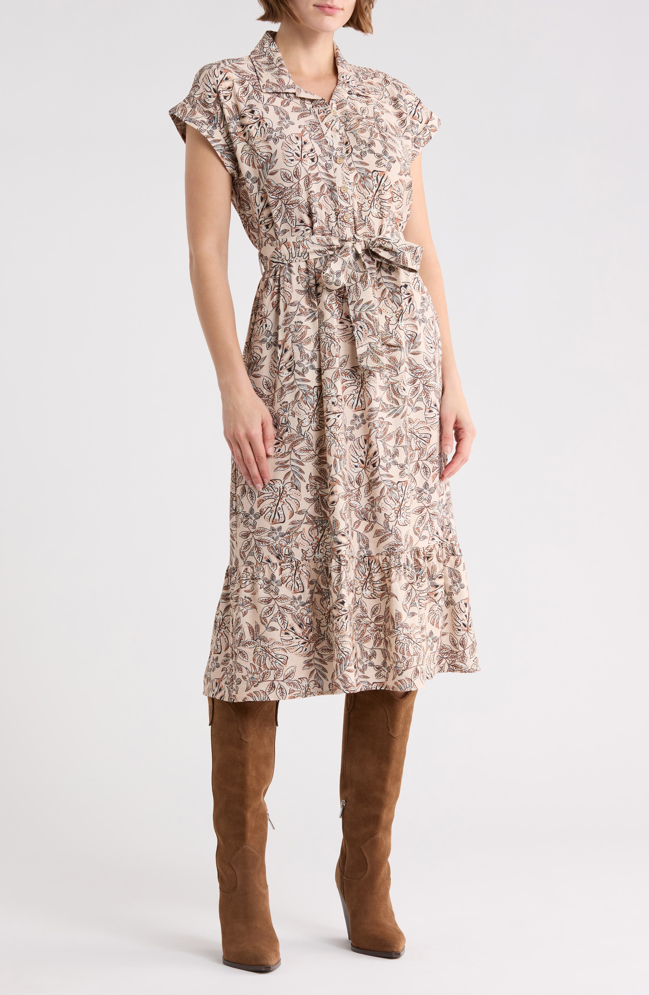Belt Midi Shirtdress - image 1
