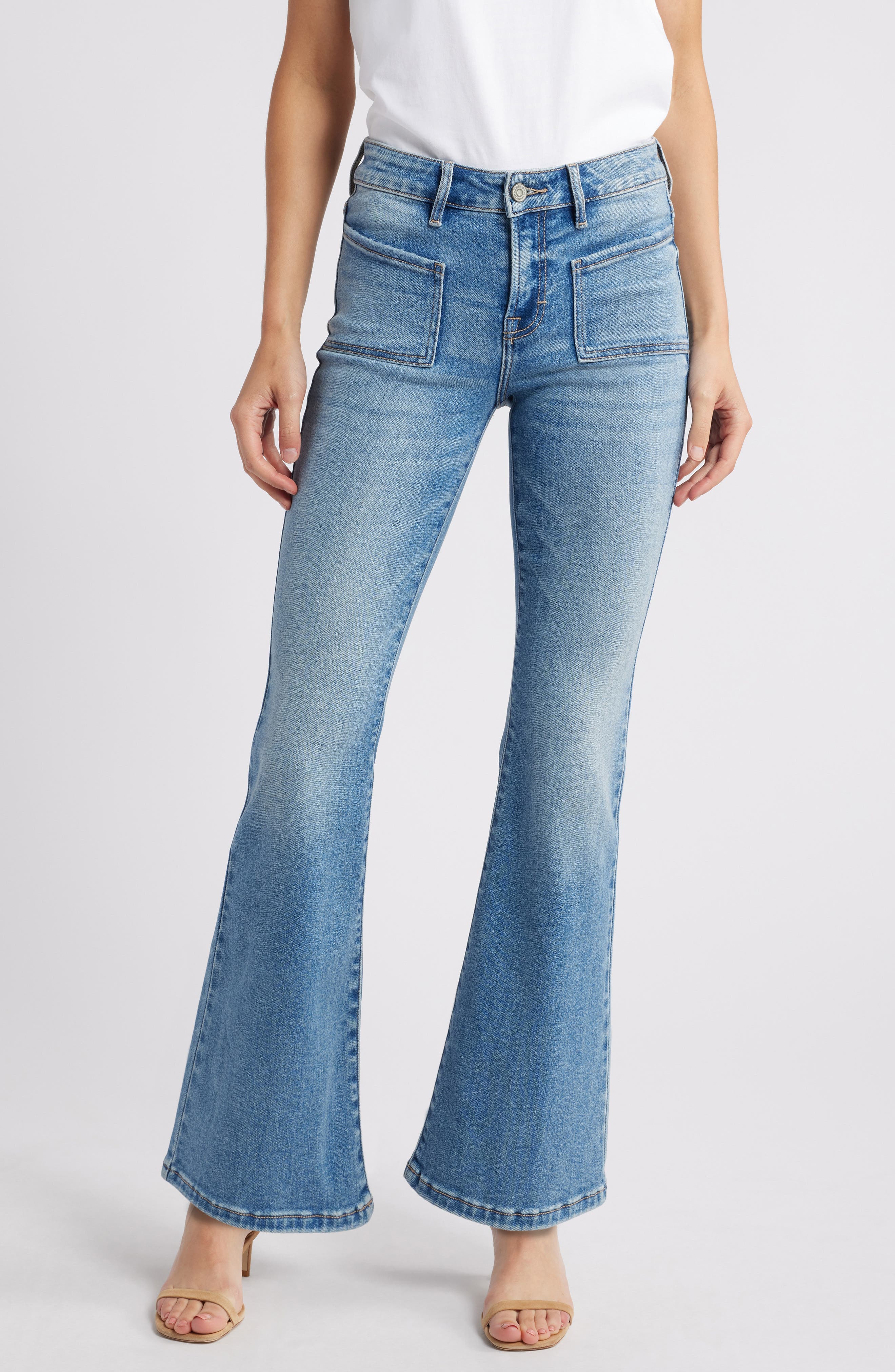 Patch Pocket Flare Jeans - image 1