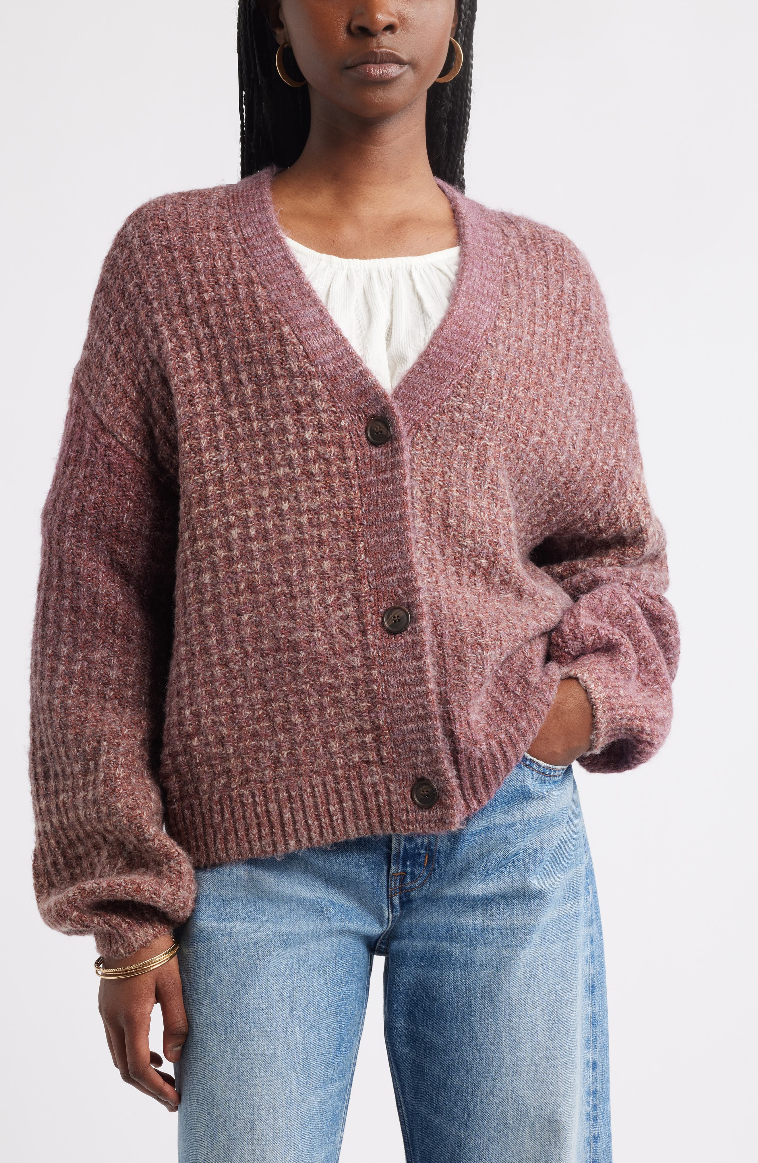 Textured V-Neck Cardigan - image 1