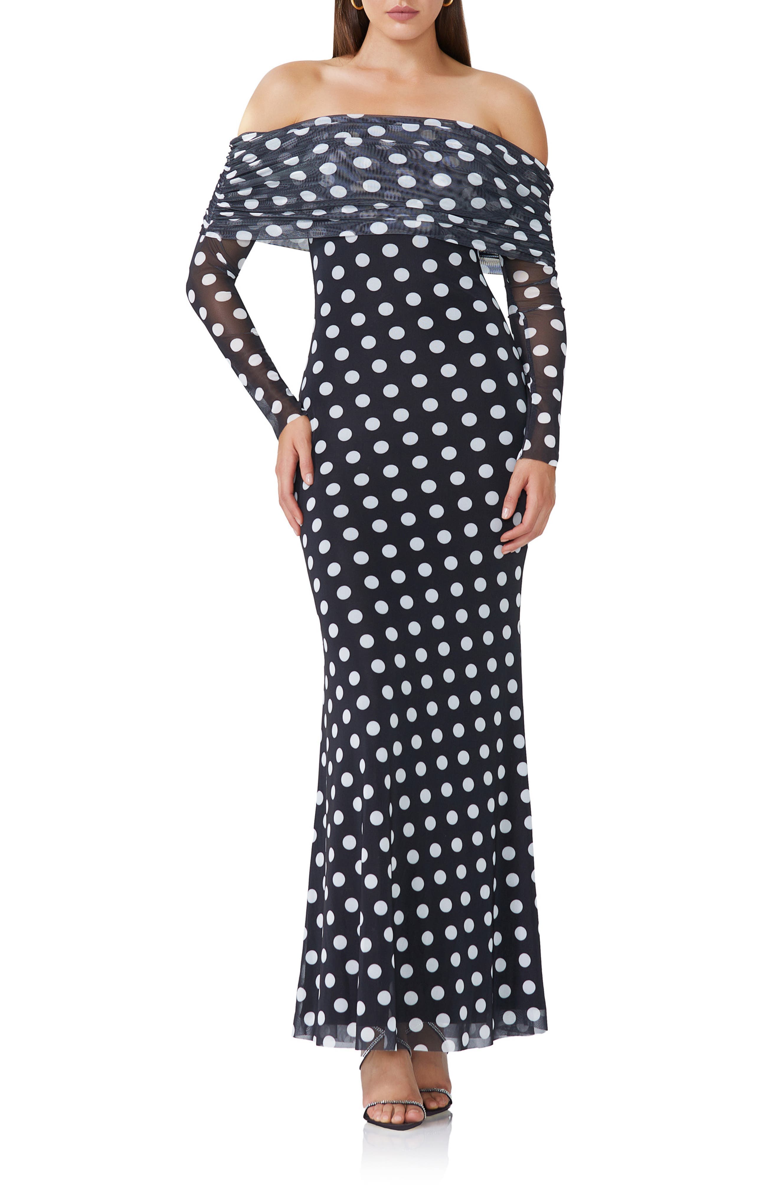 Thelma Off the Shoulder Long Sleeve Maxi Dress - image 1
