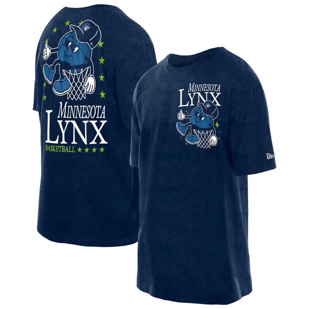 Men's New Era Navy Minnesota Lynx Old School Sport Enzyme Wash Oversized T-Shirt - image 1