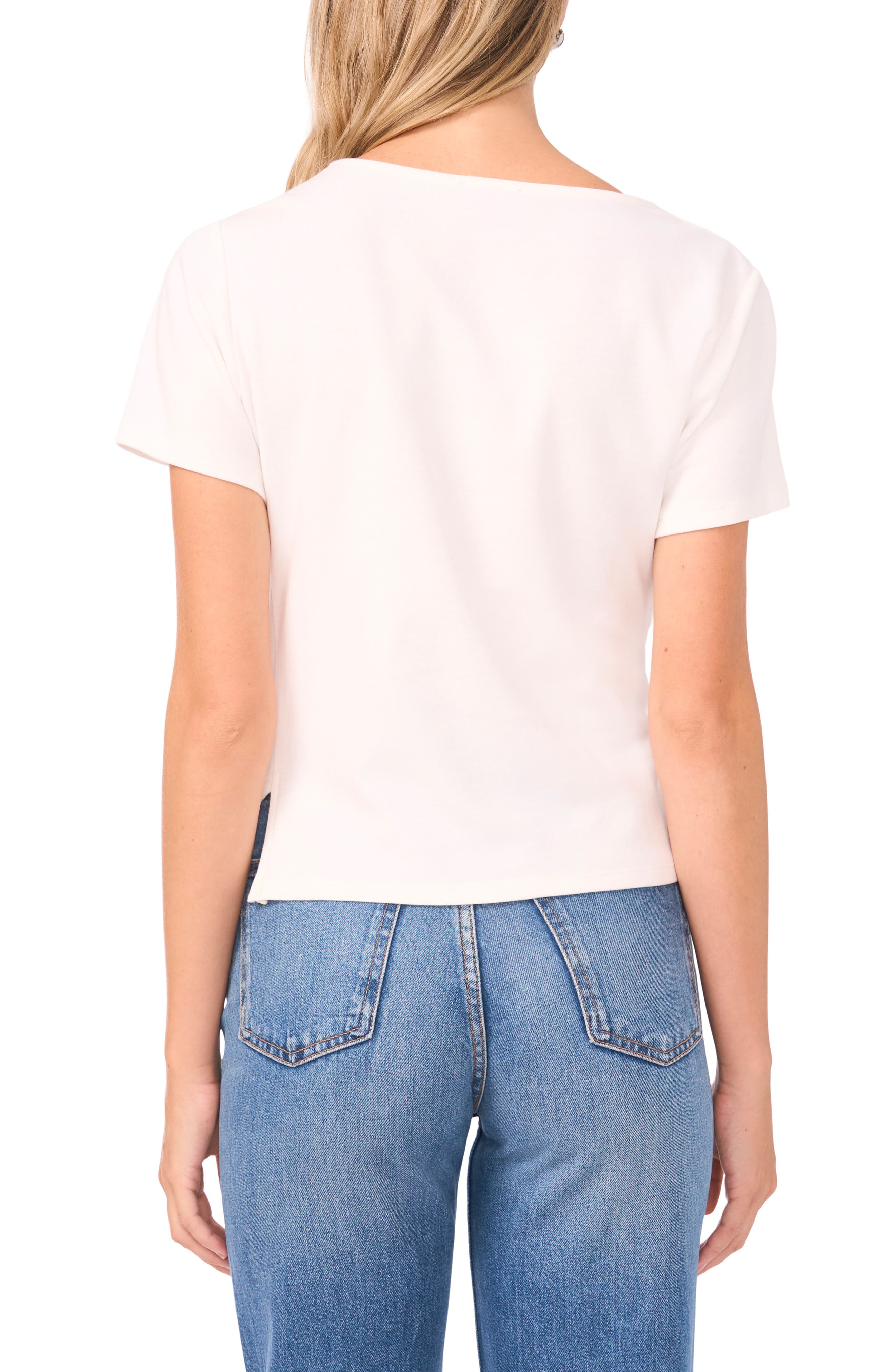 Asymmetric Side Ruched Short Sleeve Top - image 2