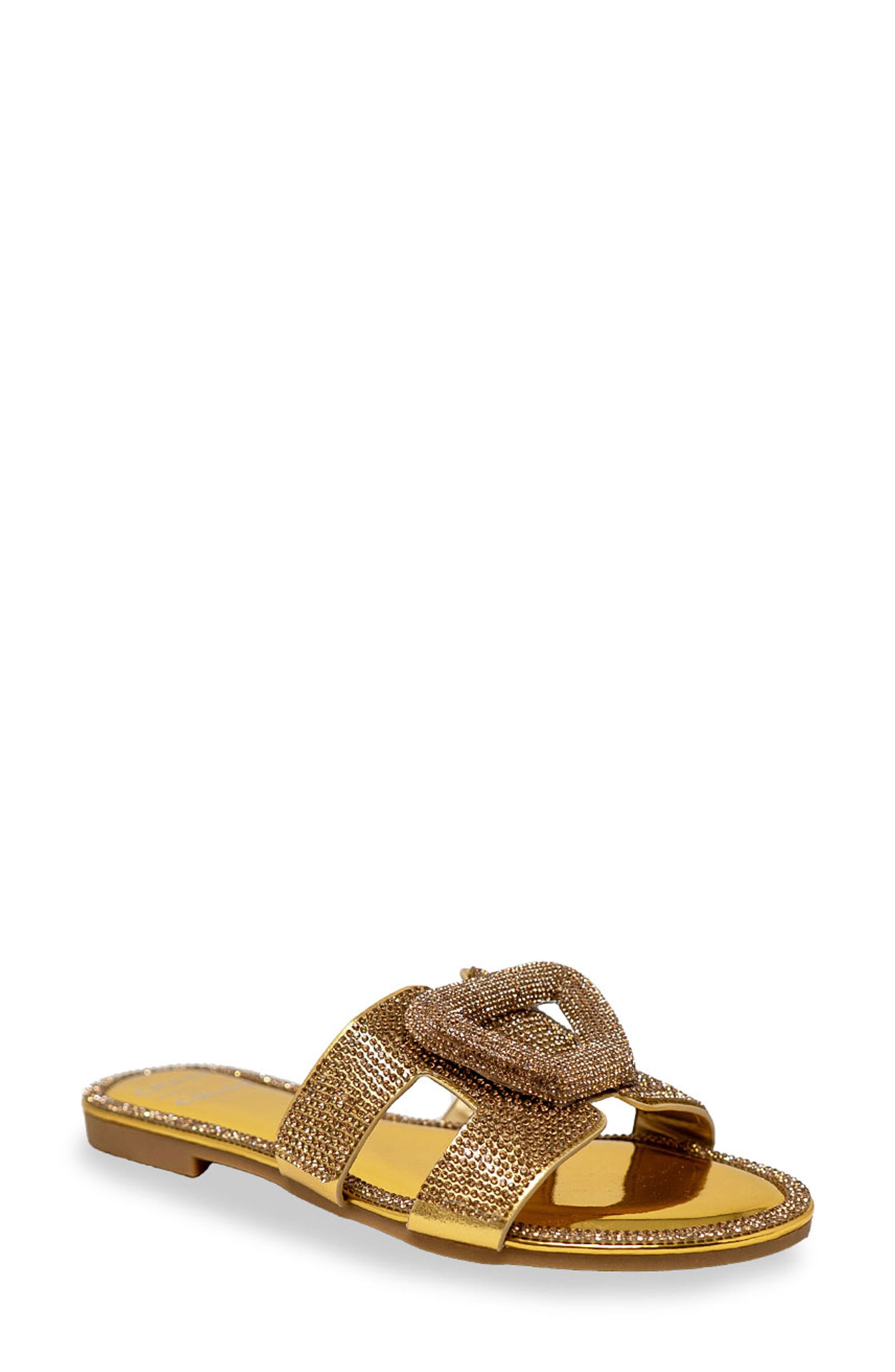 Rhinestone Embellished Slide Sandal - image 5