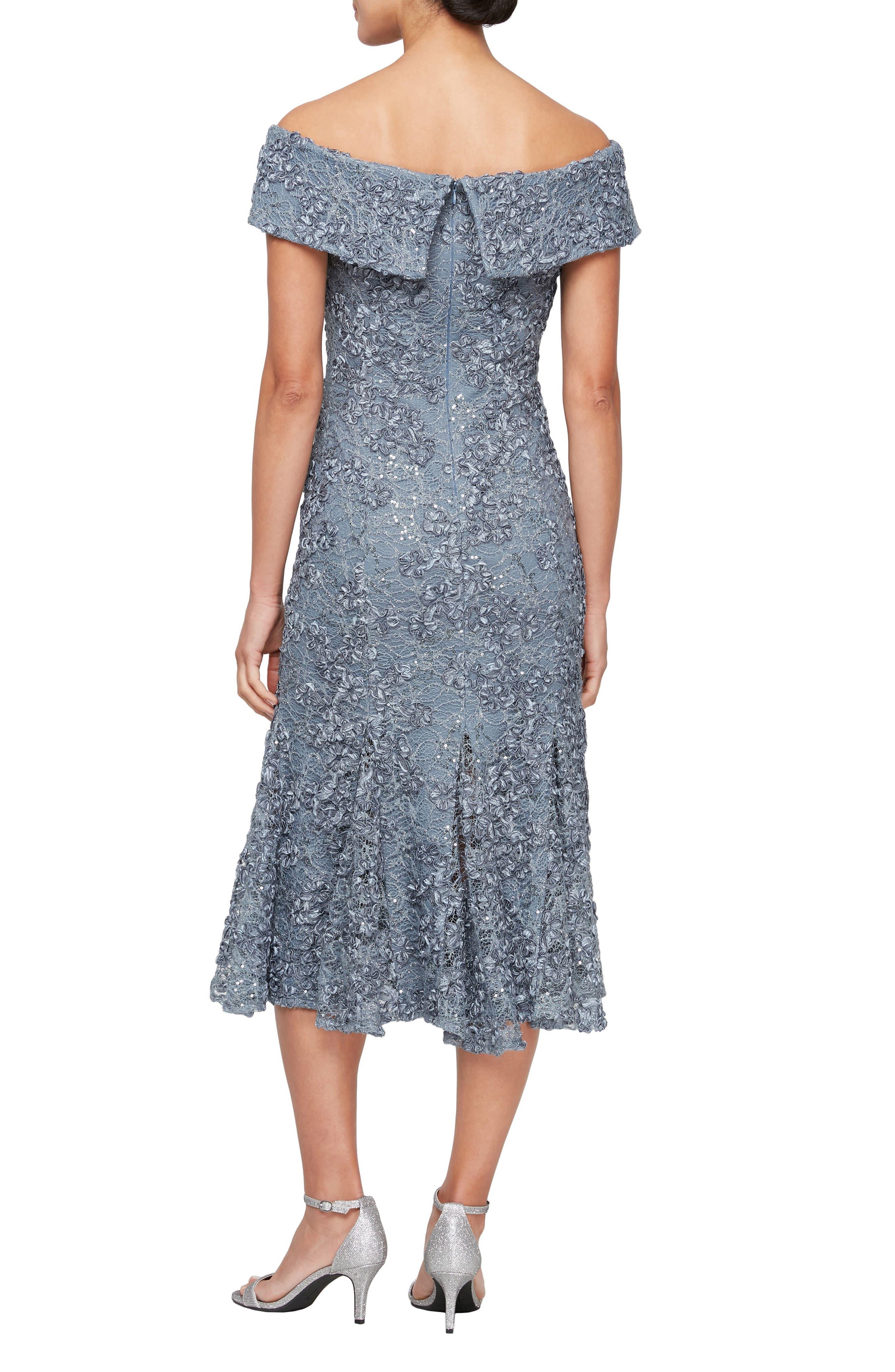 Off the Shoulder Midi Cocktail Dress - image 2