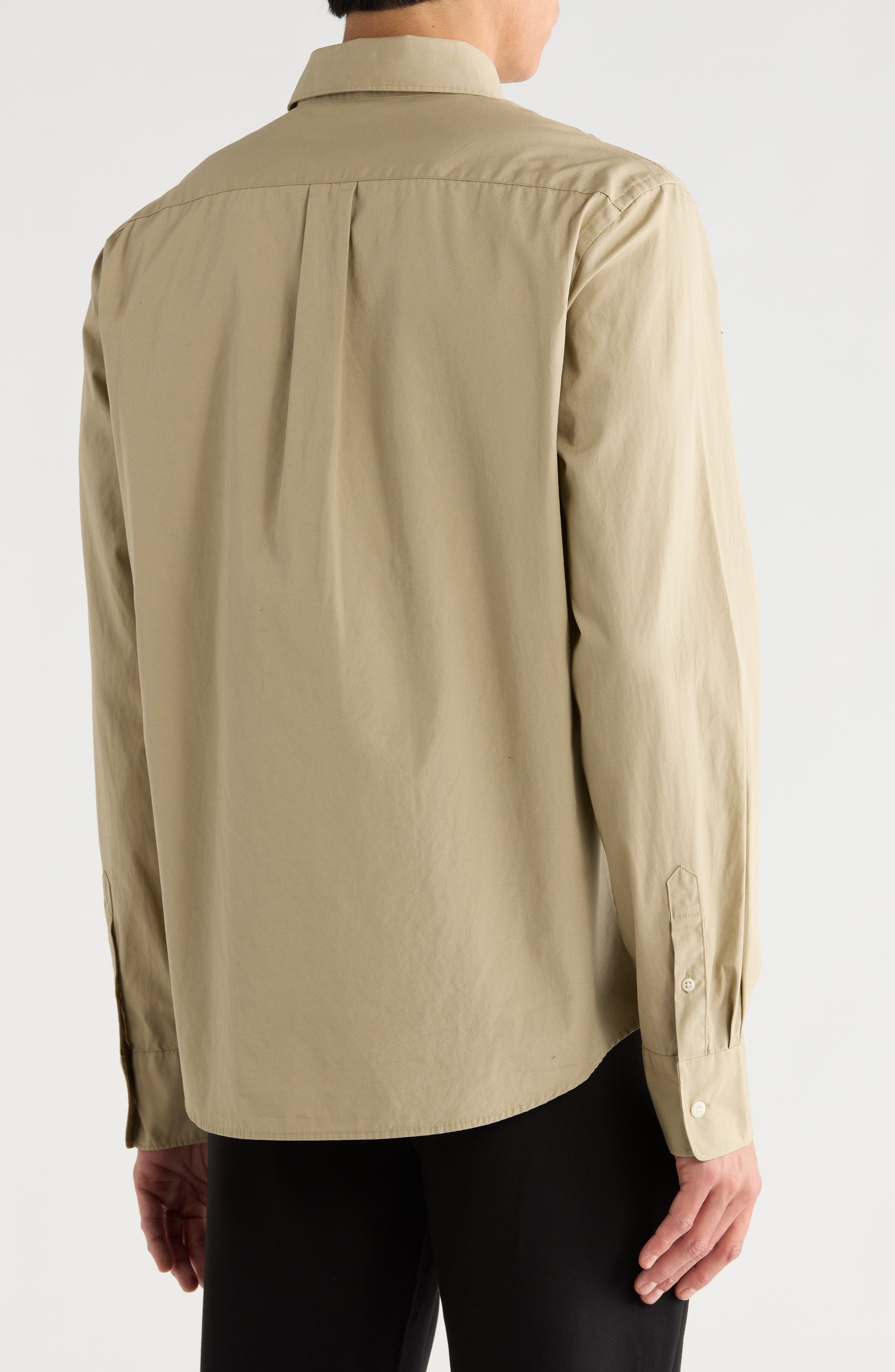 Poplin Long Sleeve Classic Fit Button-Up Shirt - image 2