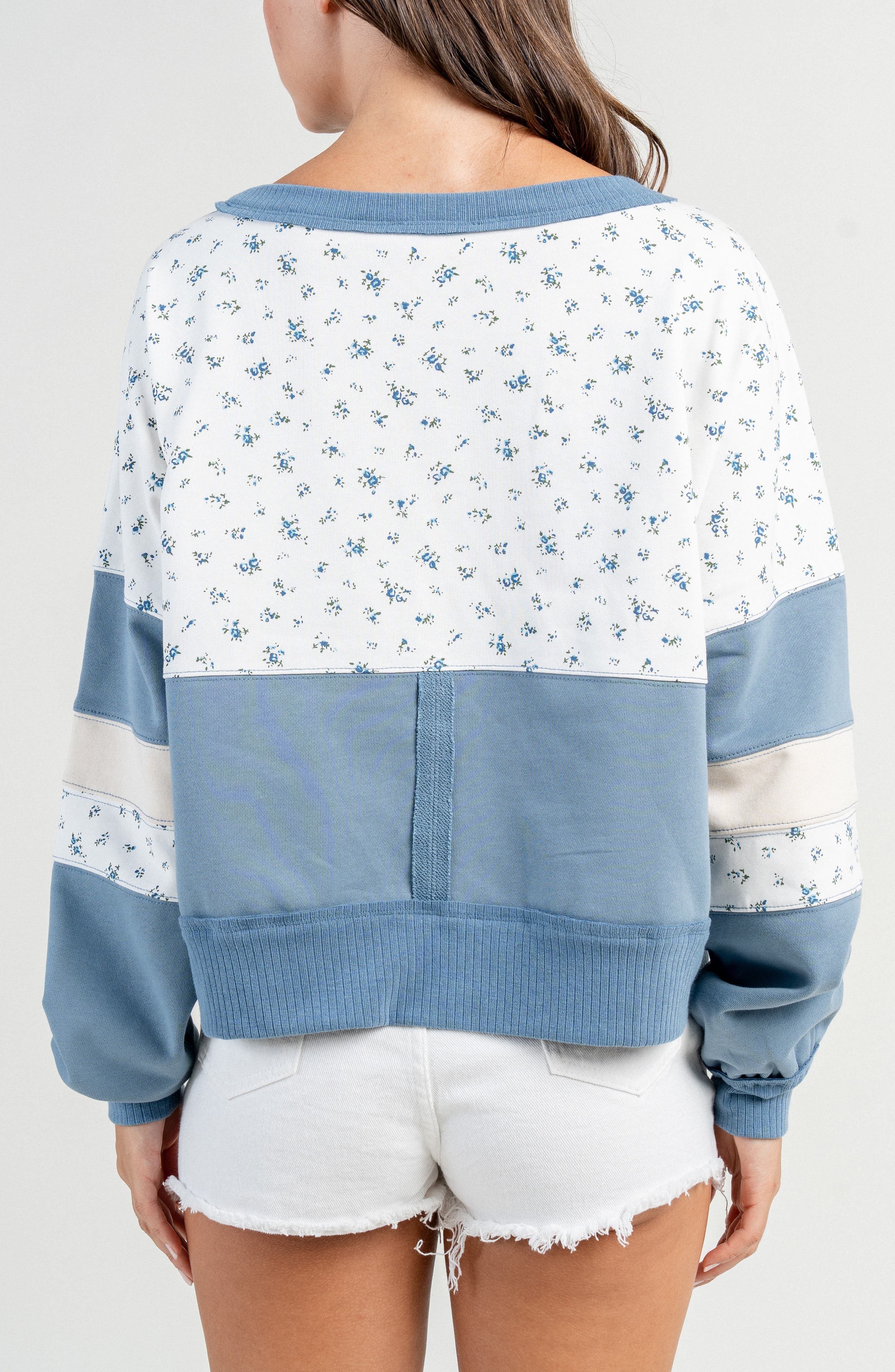 Contrast Mix French Terry Sweatshirt - image 2