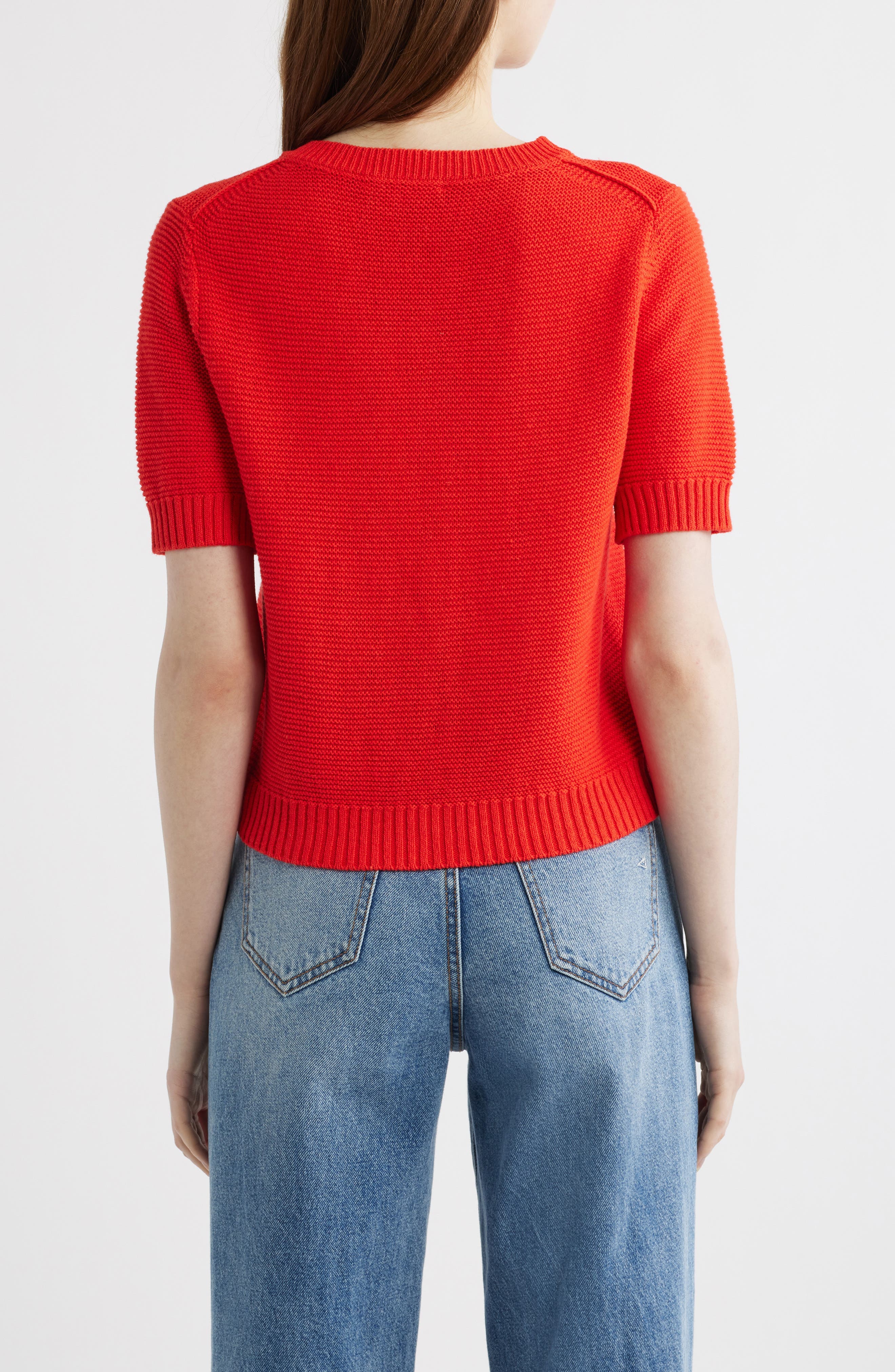 Elle Elbow Sleeve Linen & Cotton Button-Up Sweater - image 4