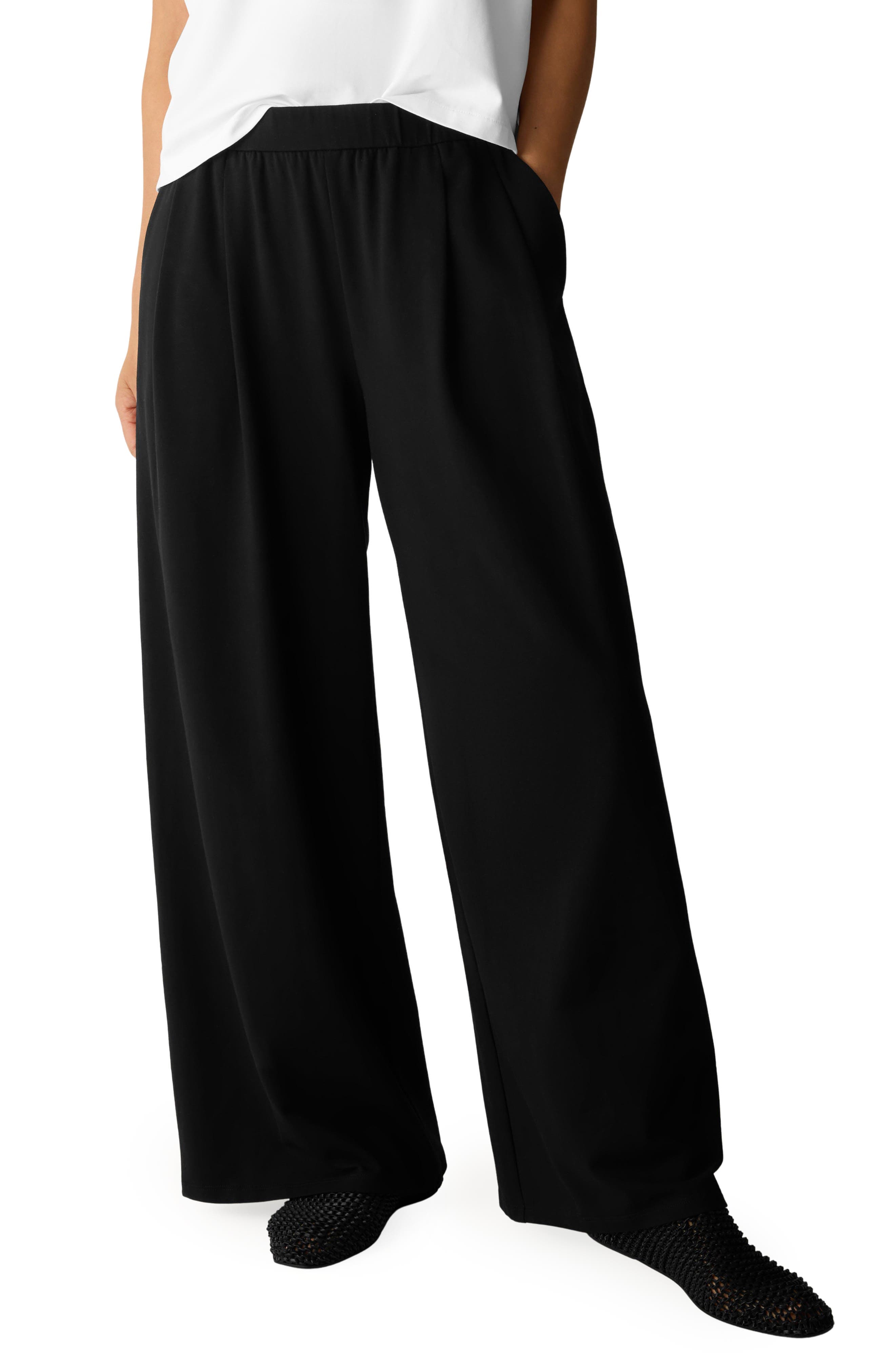 Stretch Organic Cotton Wide Leg Pants - image 1
