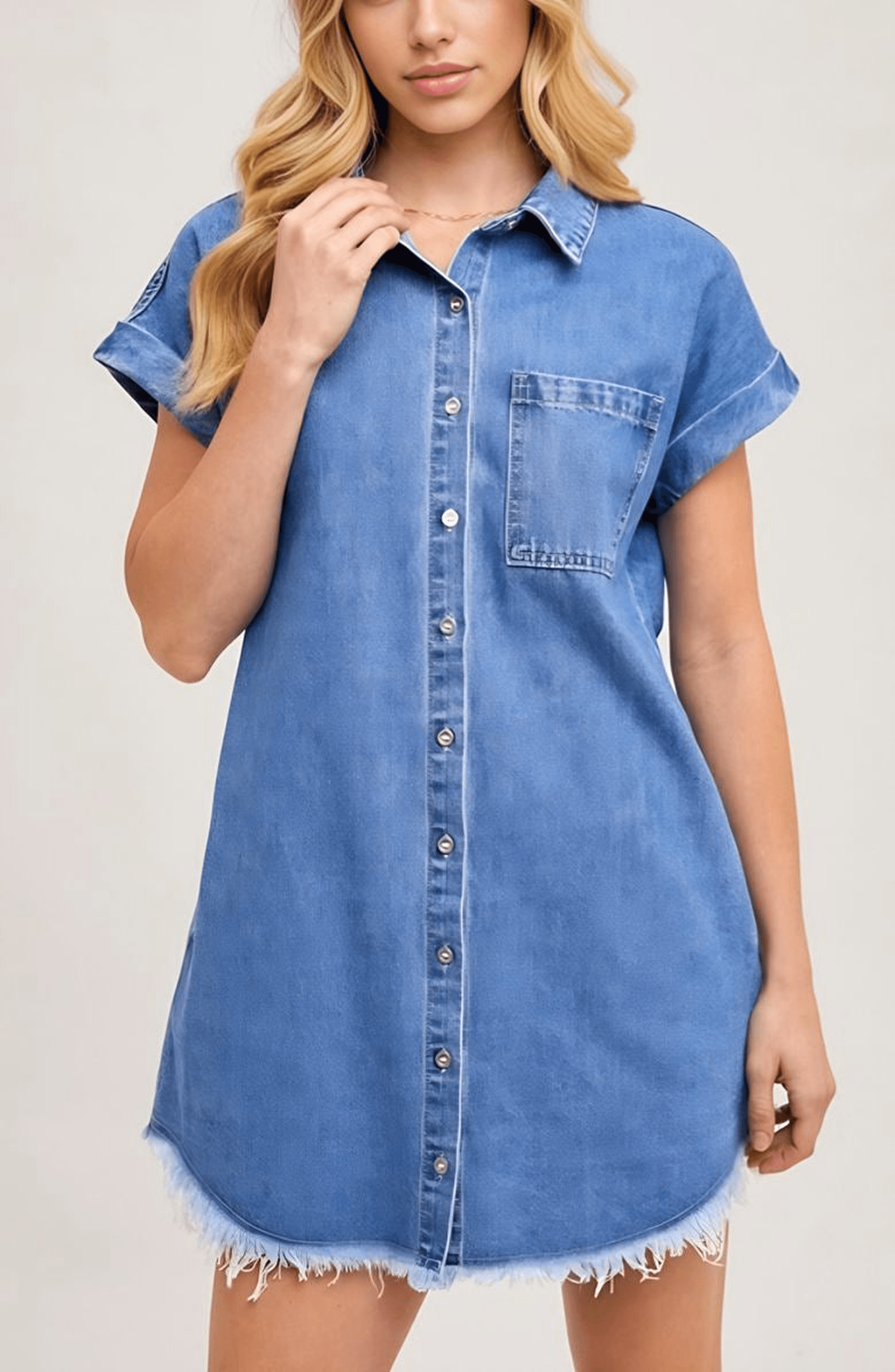 Relaxed Fit Denim Shirt Dress - image 1