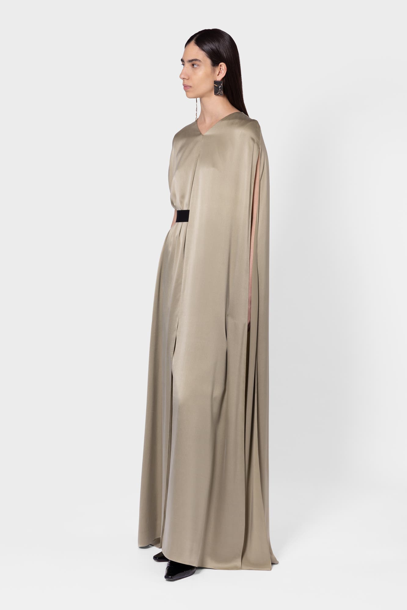 Fyeris Brushed Silk Caped Maxi Dress - image 2