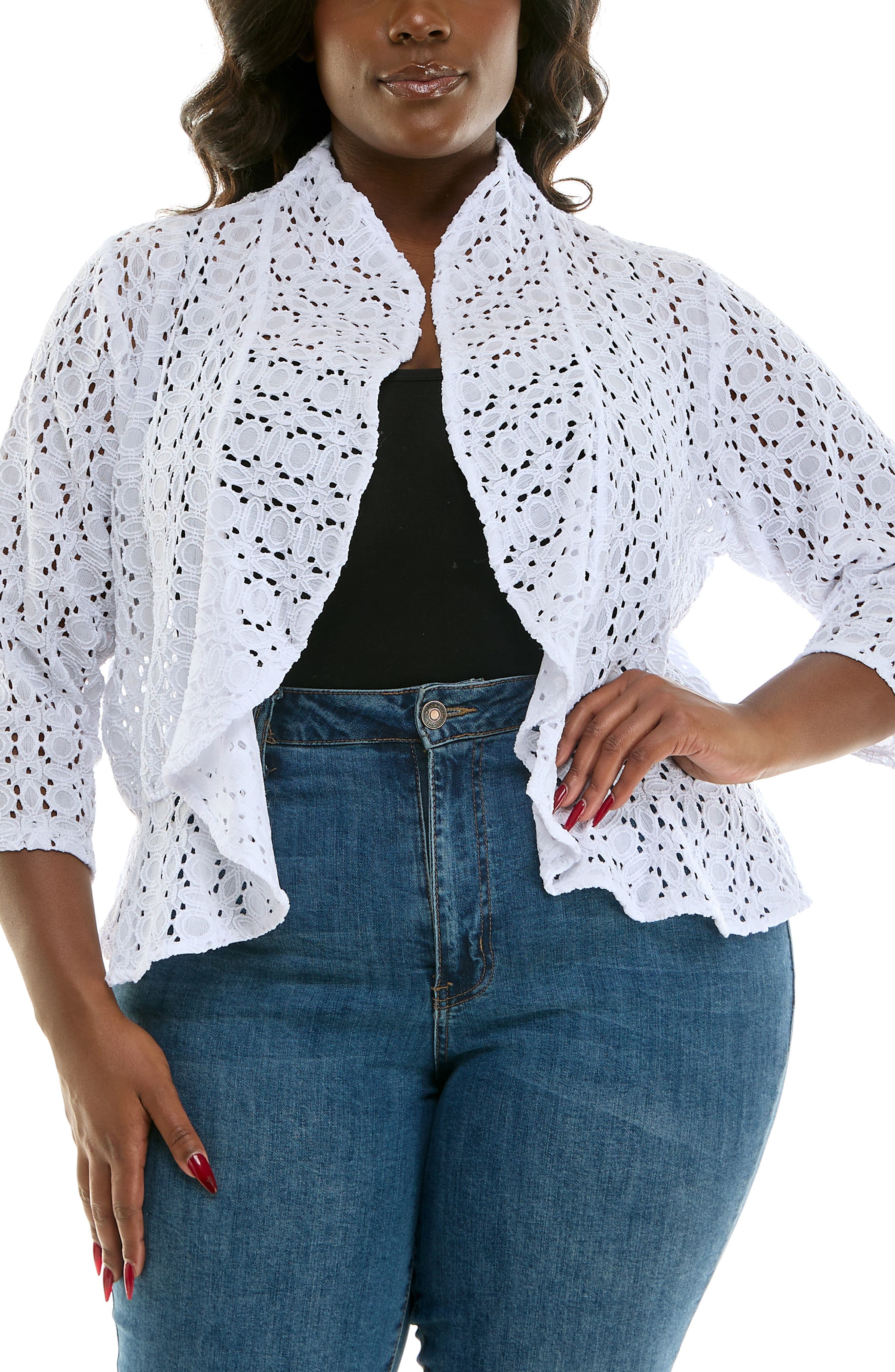 Lace Three-Quarter Sleeve Bolero - image 3