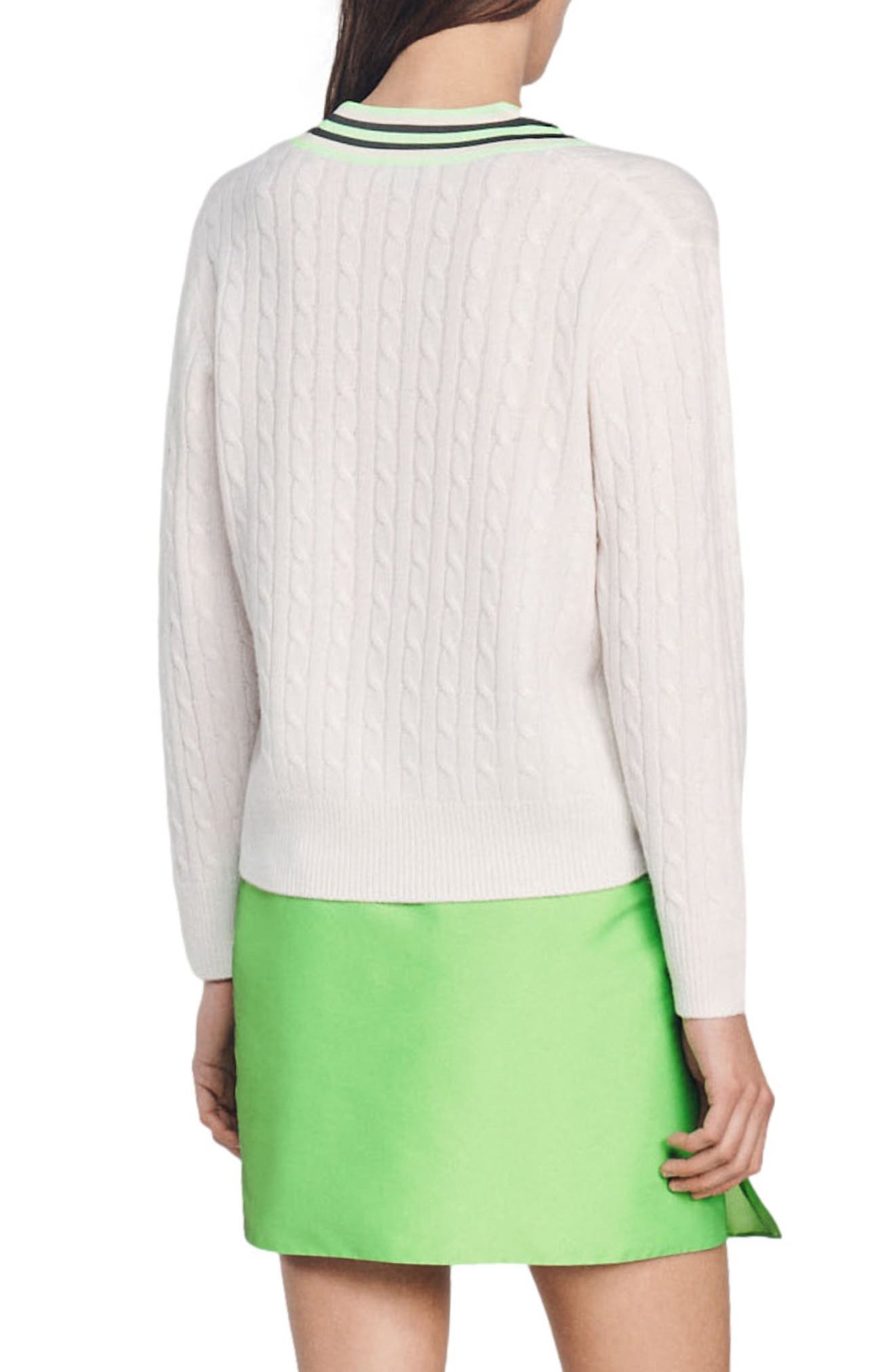 Aubin Cable V-Neck Sweater - image 2