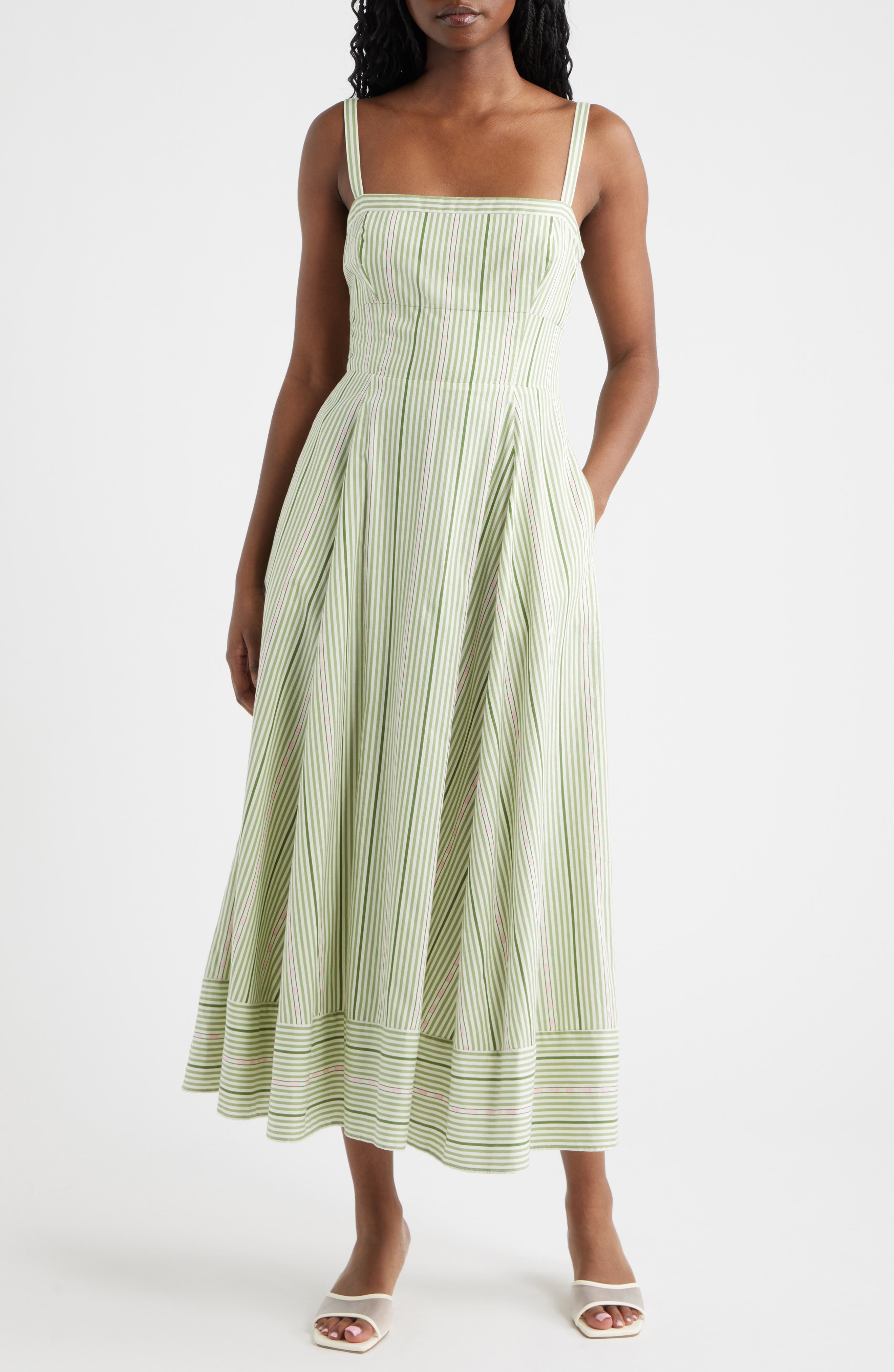The Margot Stripe Fit & Flare Midi Dress - image 1
