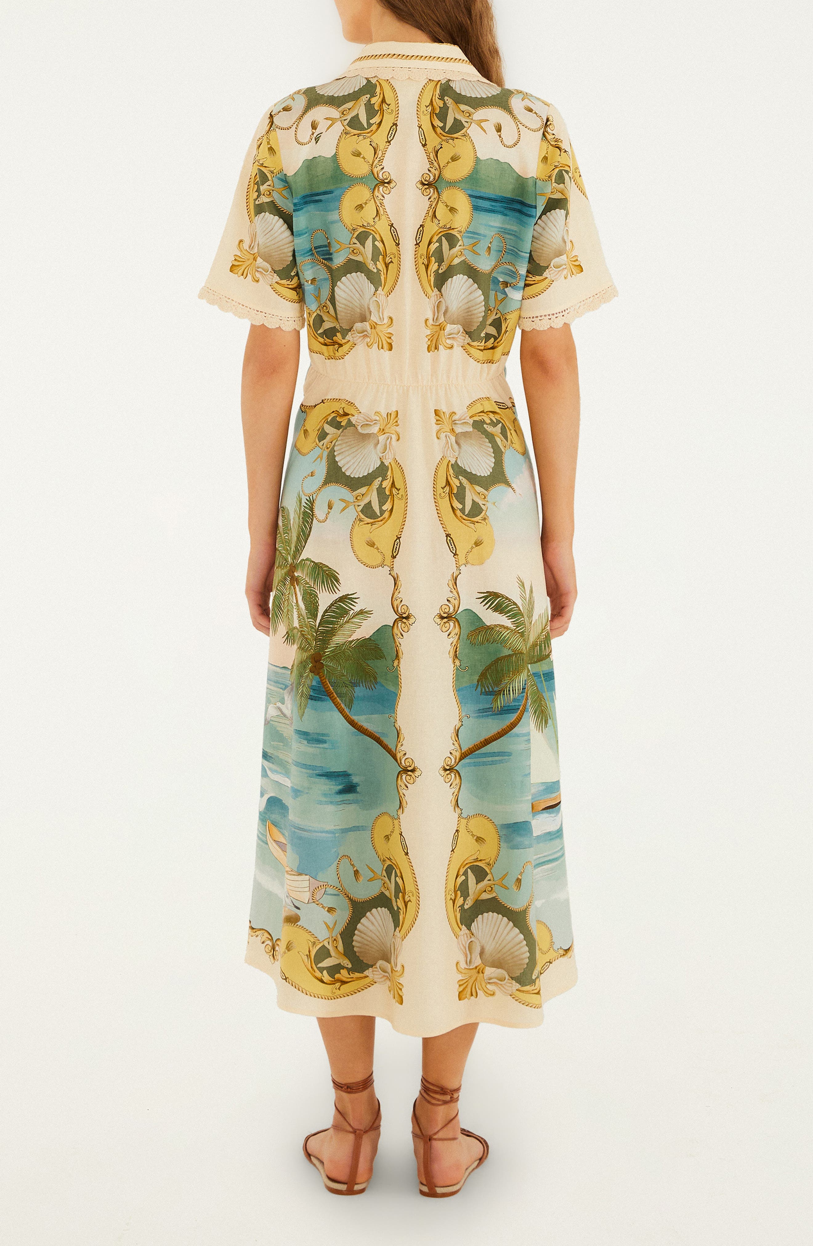 Royal Sea Tie Waist Midi Dress - image 2