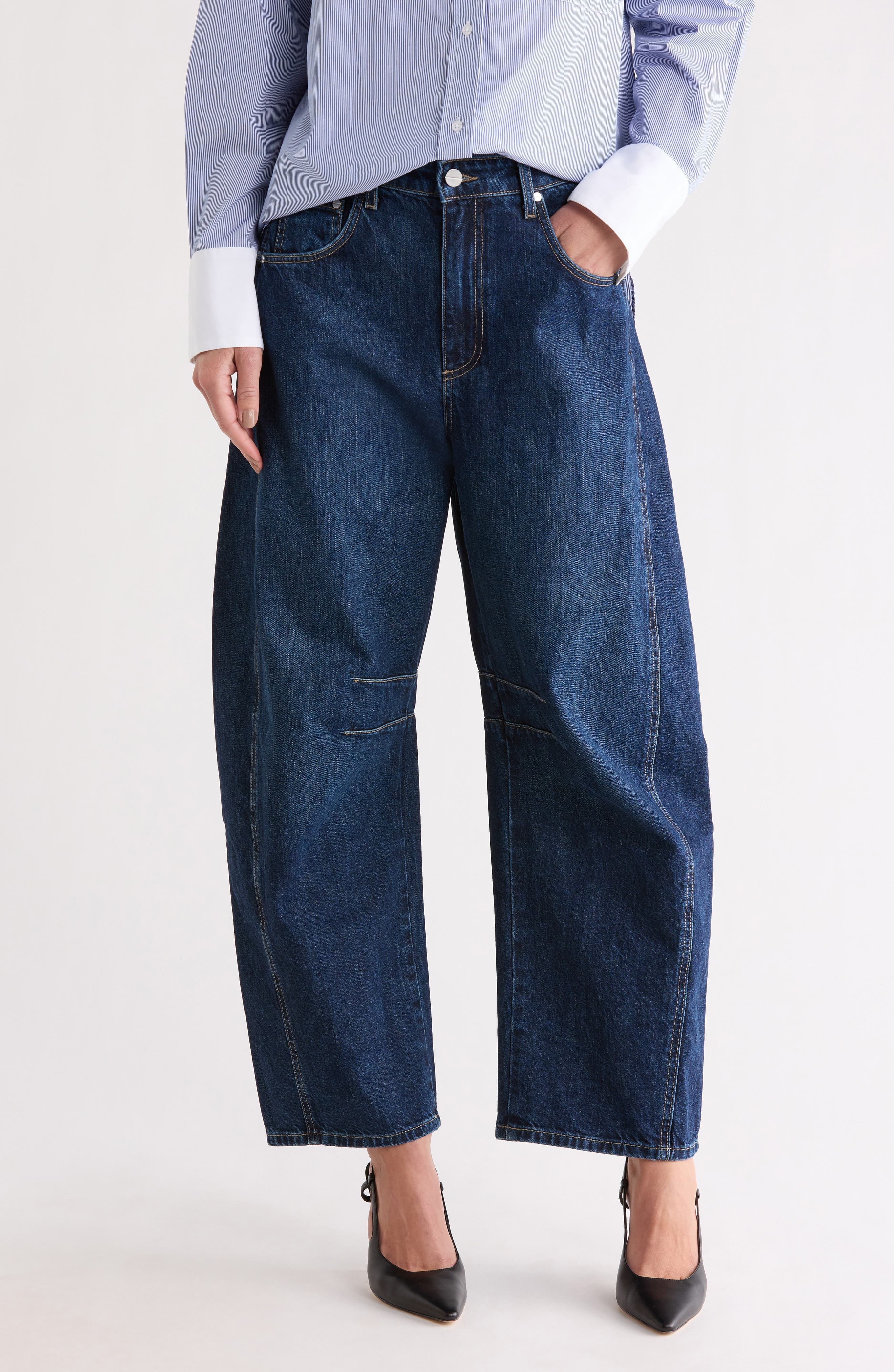 High Waist Barrel Leg Jeans - image 1