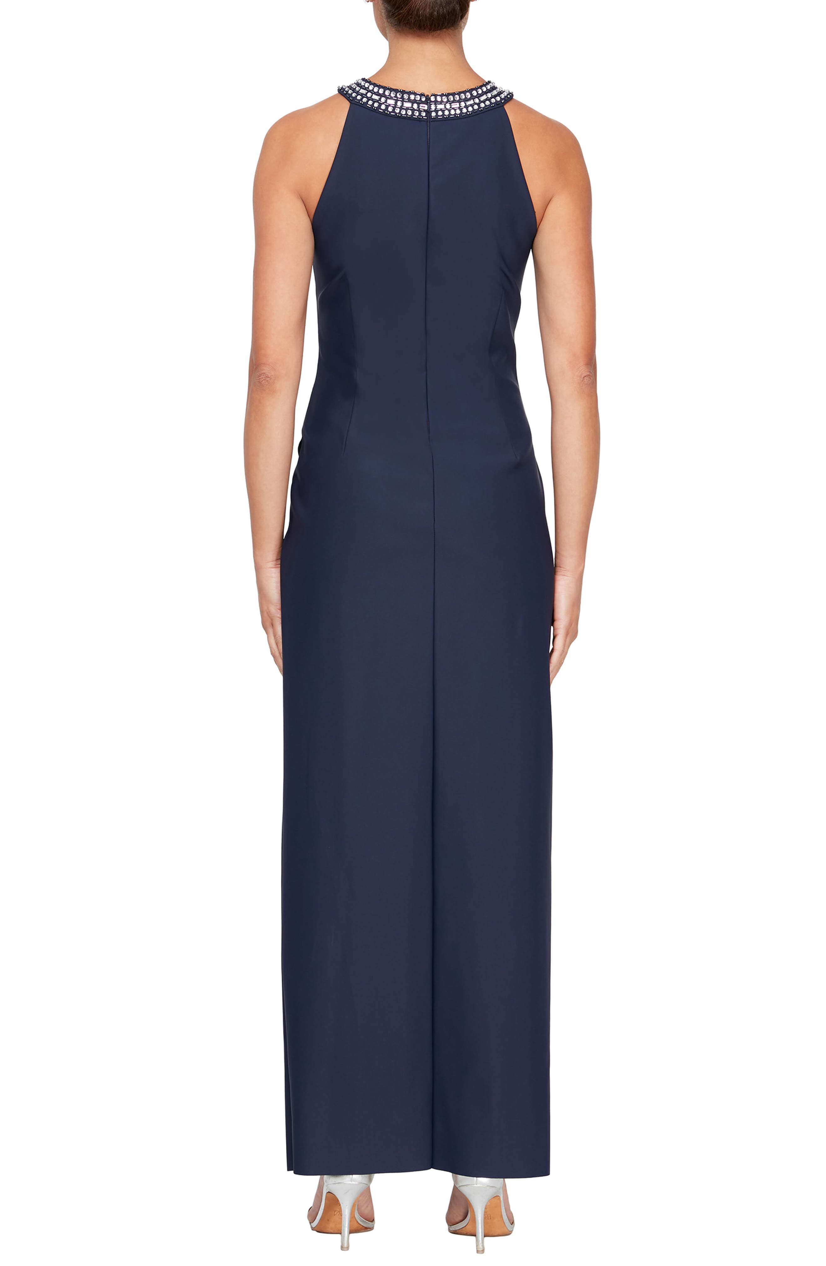 Contour Collection Halter Neck Column Evening Gown - image 2