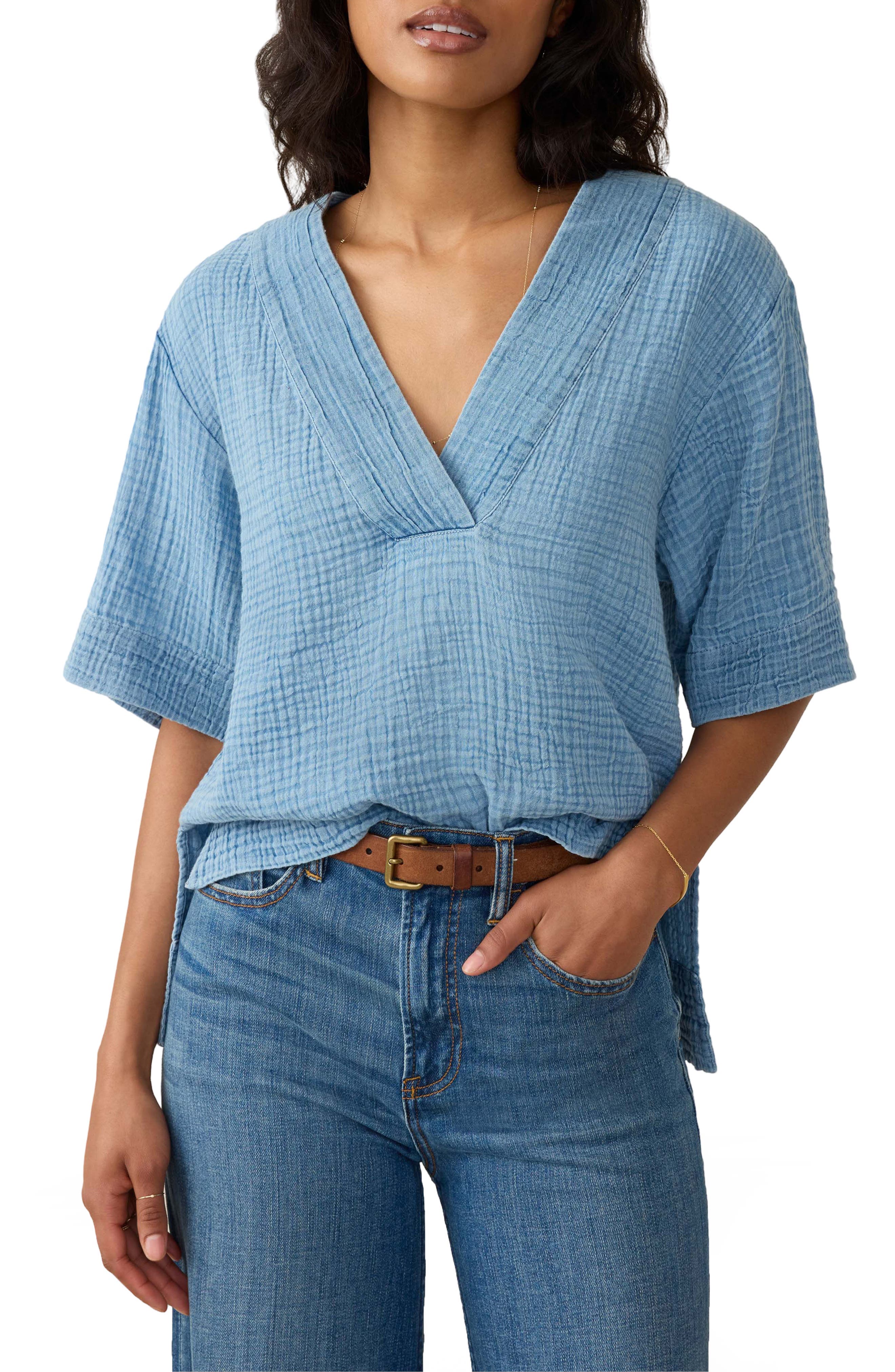 Dune Organic Cotton Gauze Popover Top - image 3