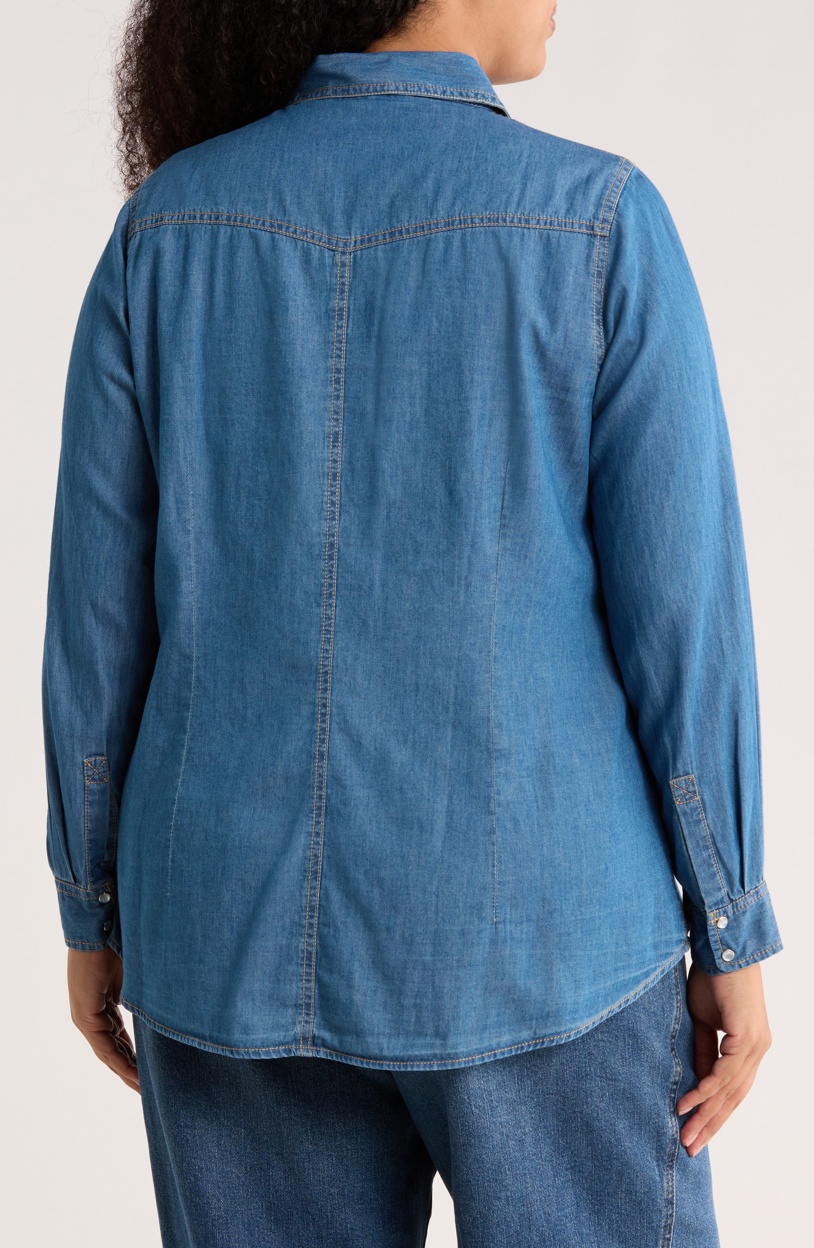 Western Long Sleeve Denim Shirt - image 2