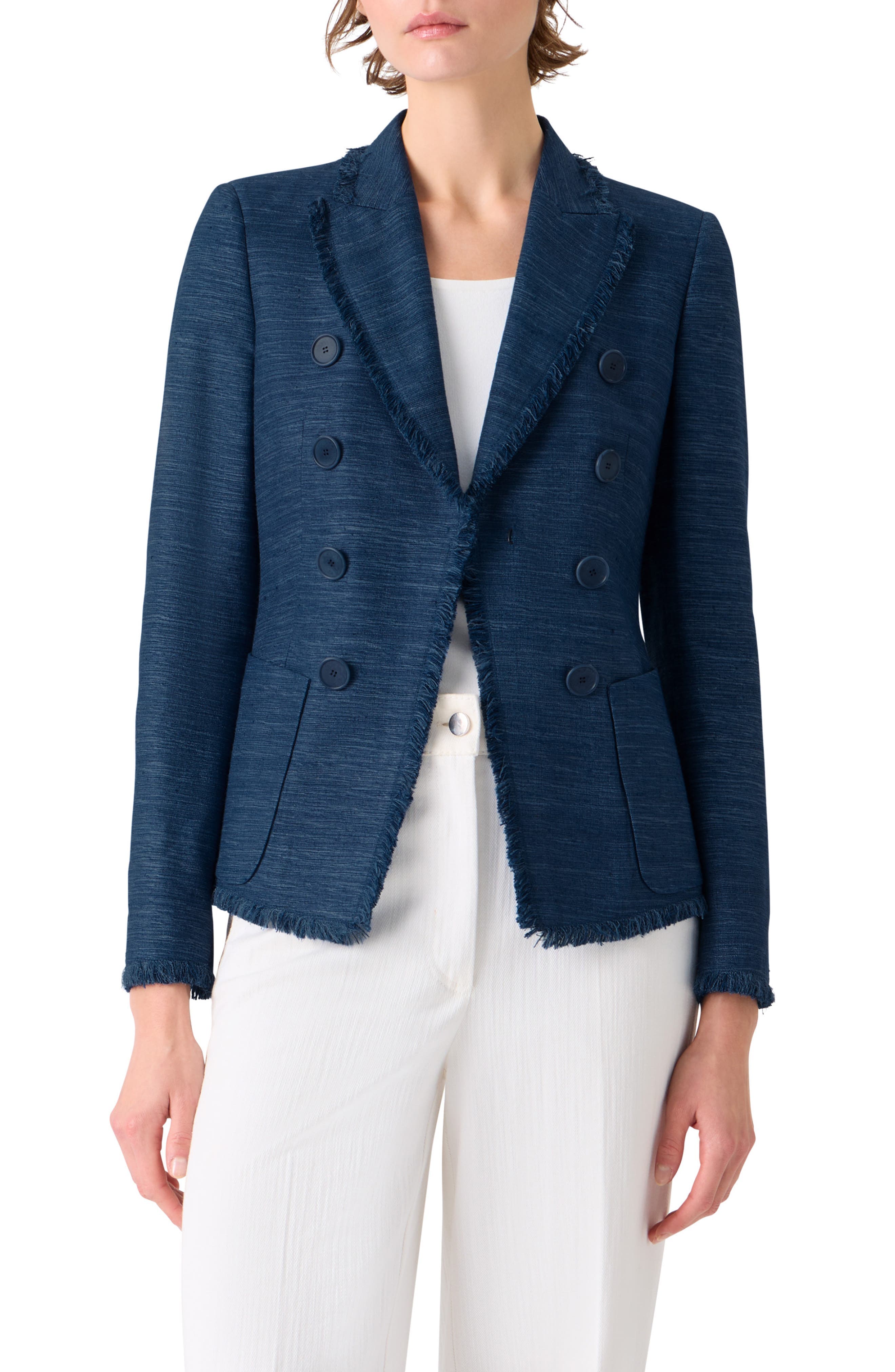 Fringe Silk & Cotton Shantung Jacket - image 1
