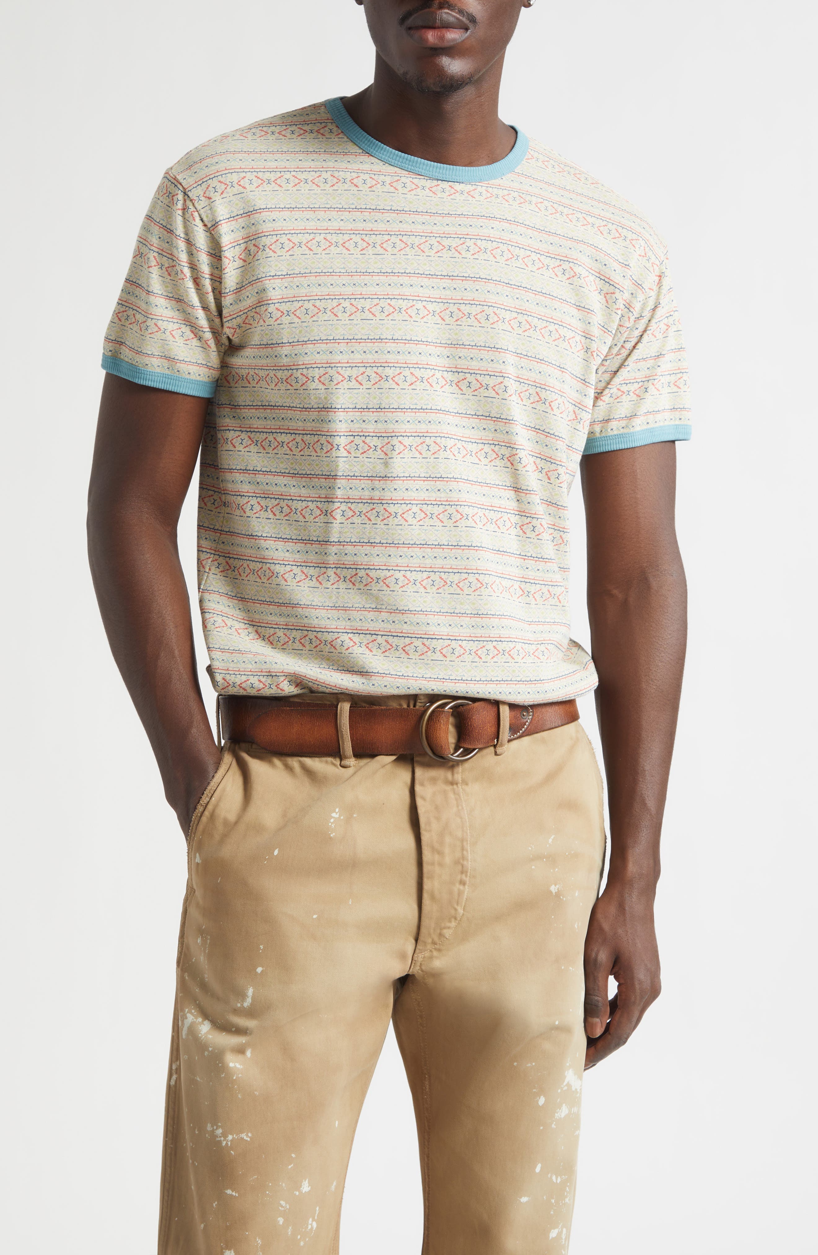 Southwestern Print Ringer T-Shirt - image 1
