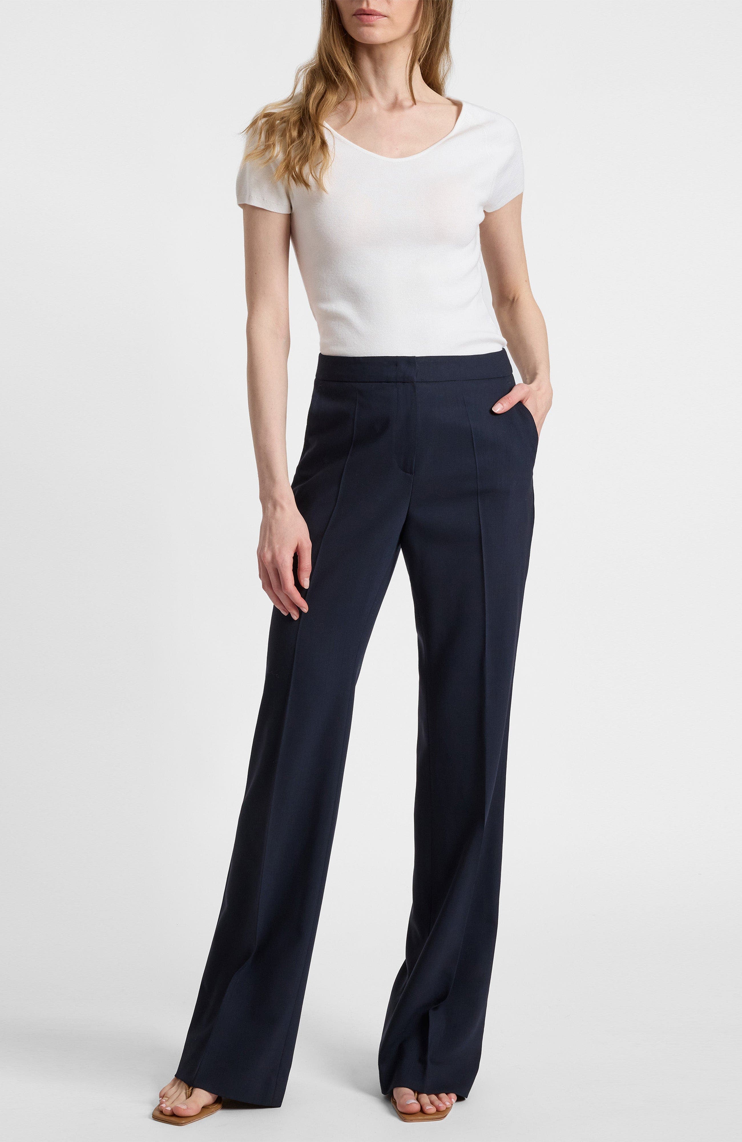 Bethany Flared Pant in Virgin Wool Stretch - image 2