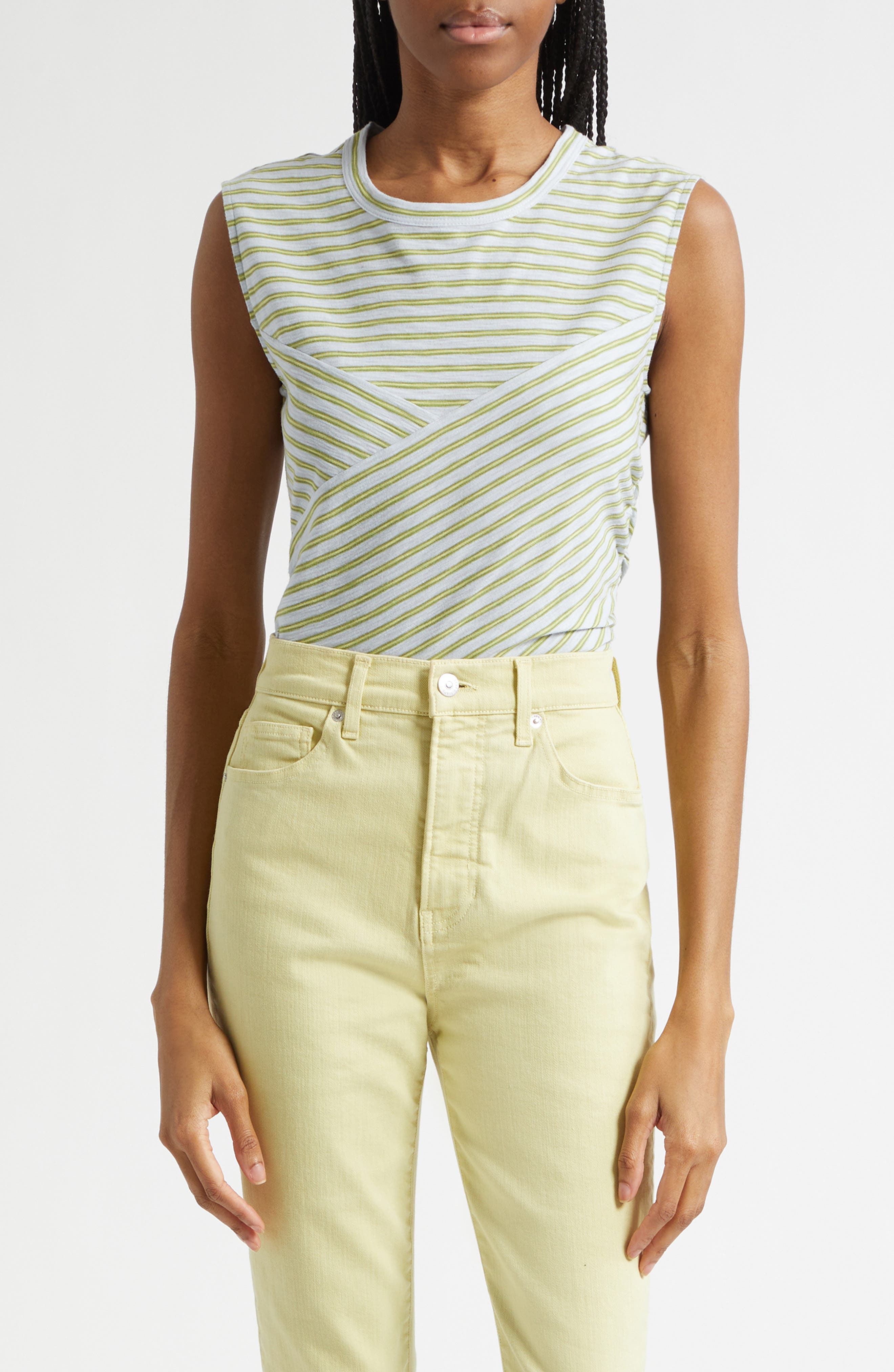 Johana Stripe Side Ruched T-Shirt - image 1
