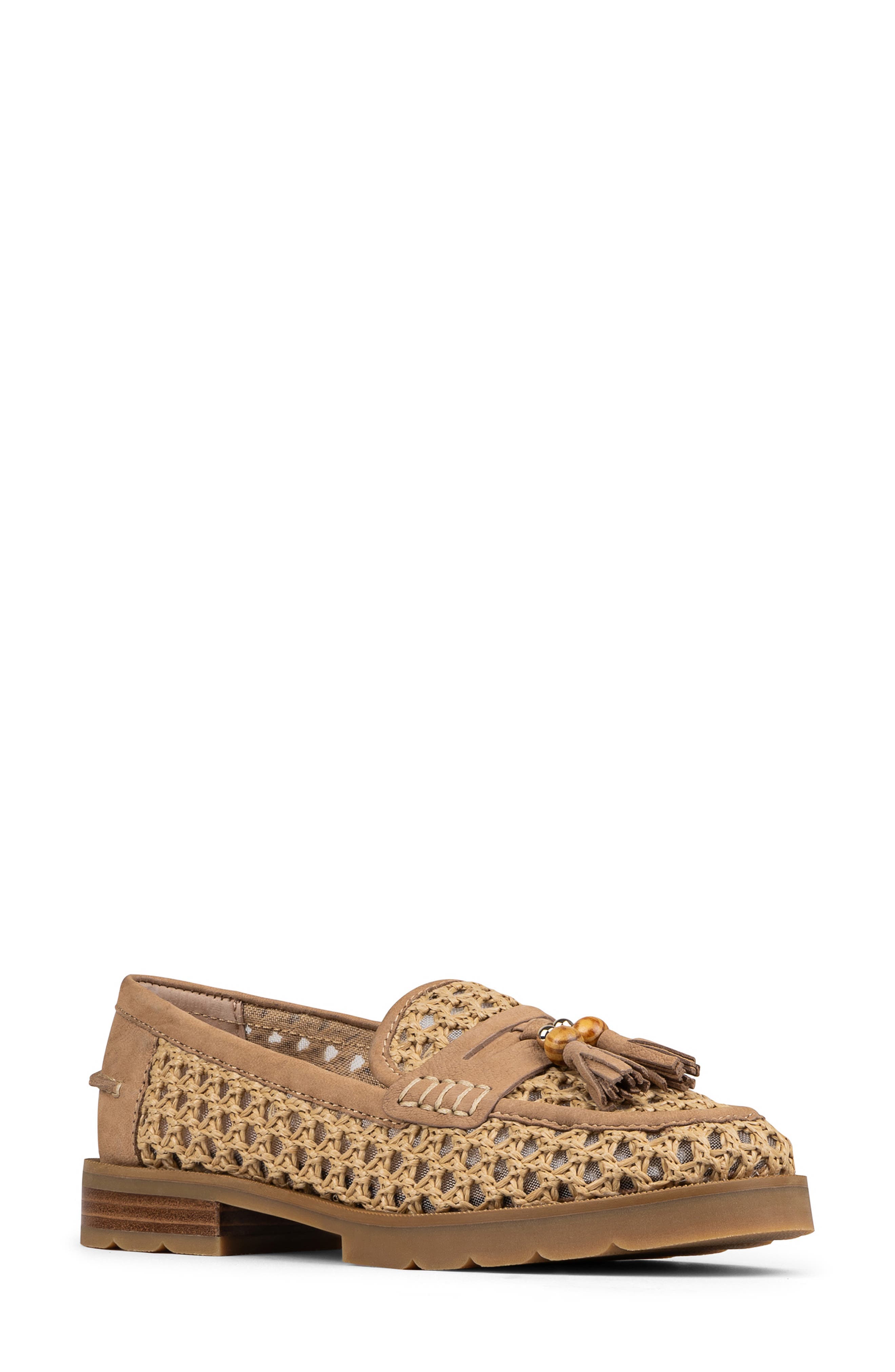 Lenny Woven Raffia Tassel Loafer - image 1