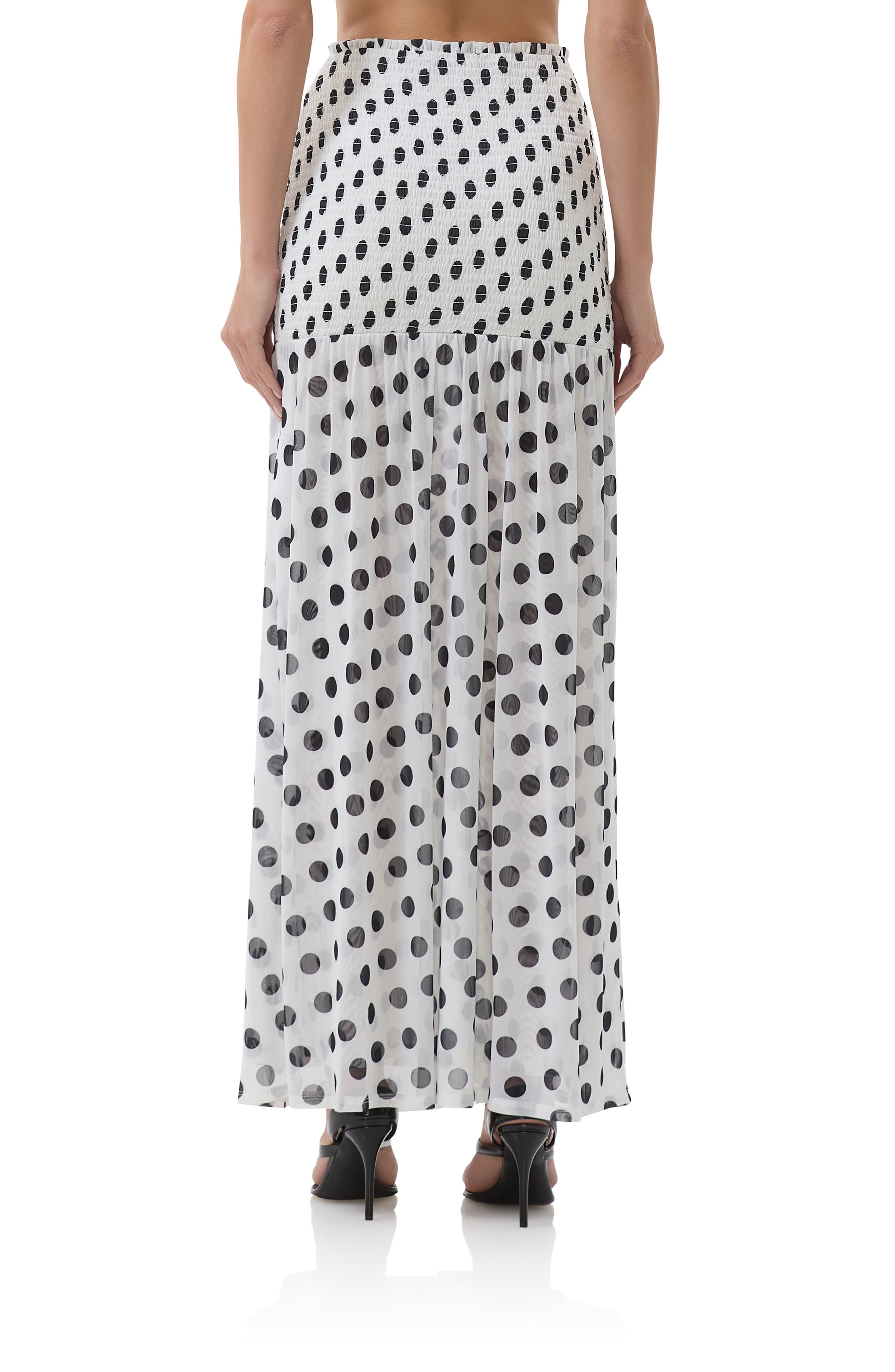 Quincy Print Smocked Mesh Maxi Skirt - image 2