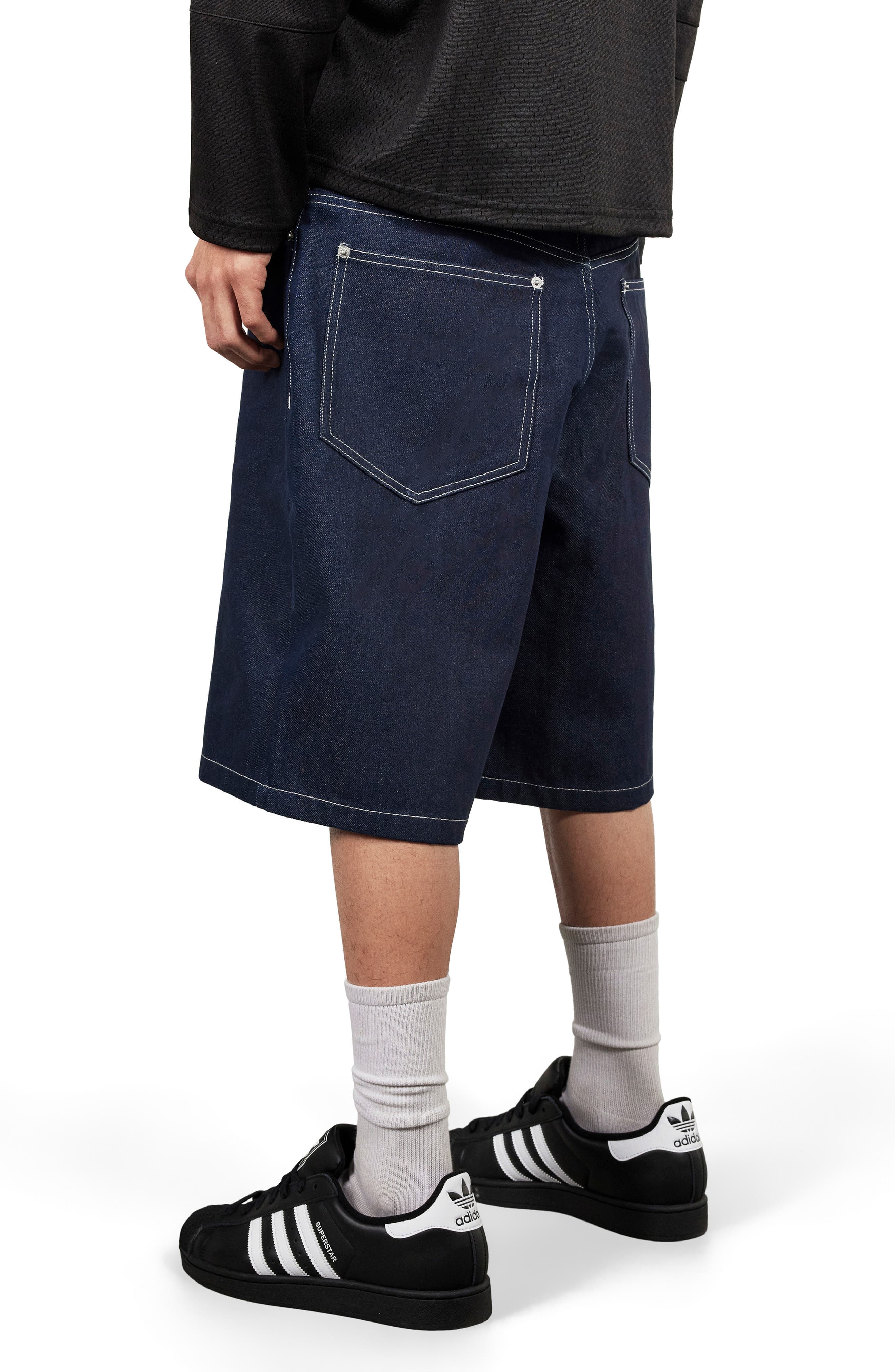 X Zero Skateboards Skull Embroidered Denim Shorts - image 2