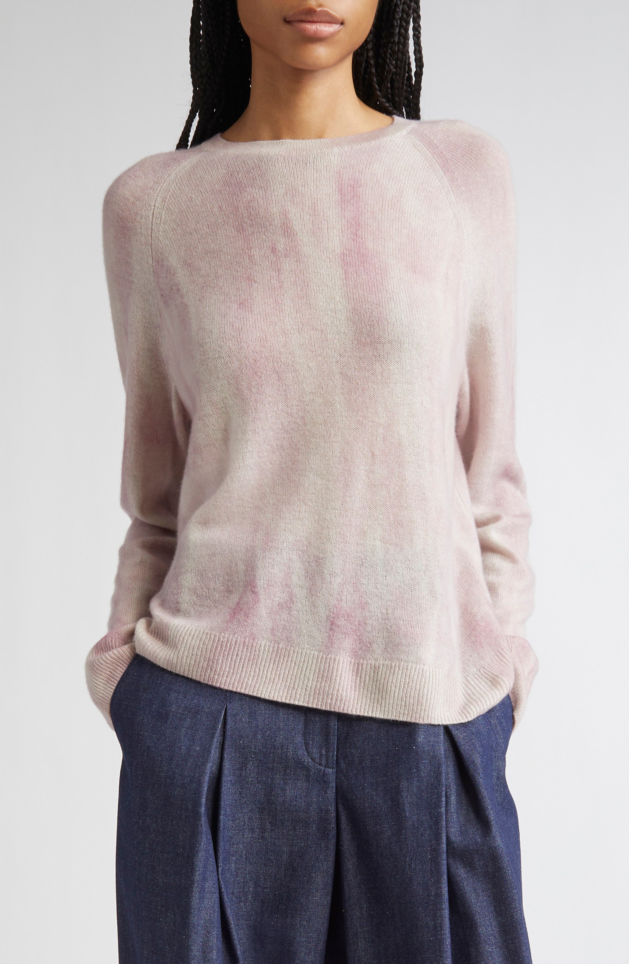 Glaze Print Raglan Sleeve Cashmere Sweater - image 1