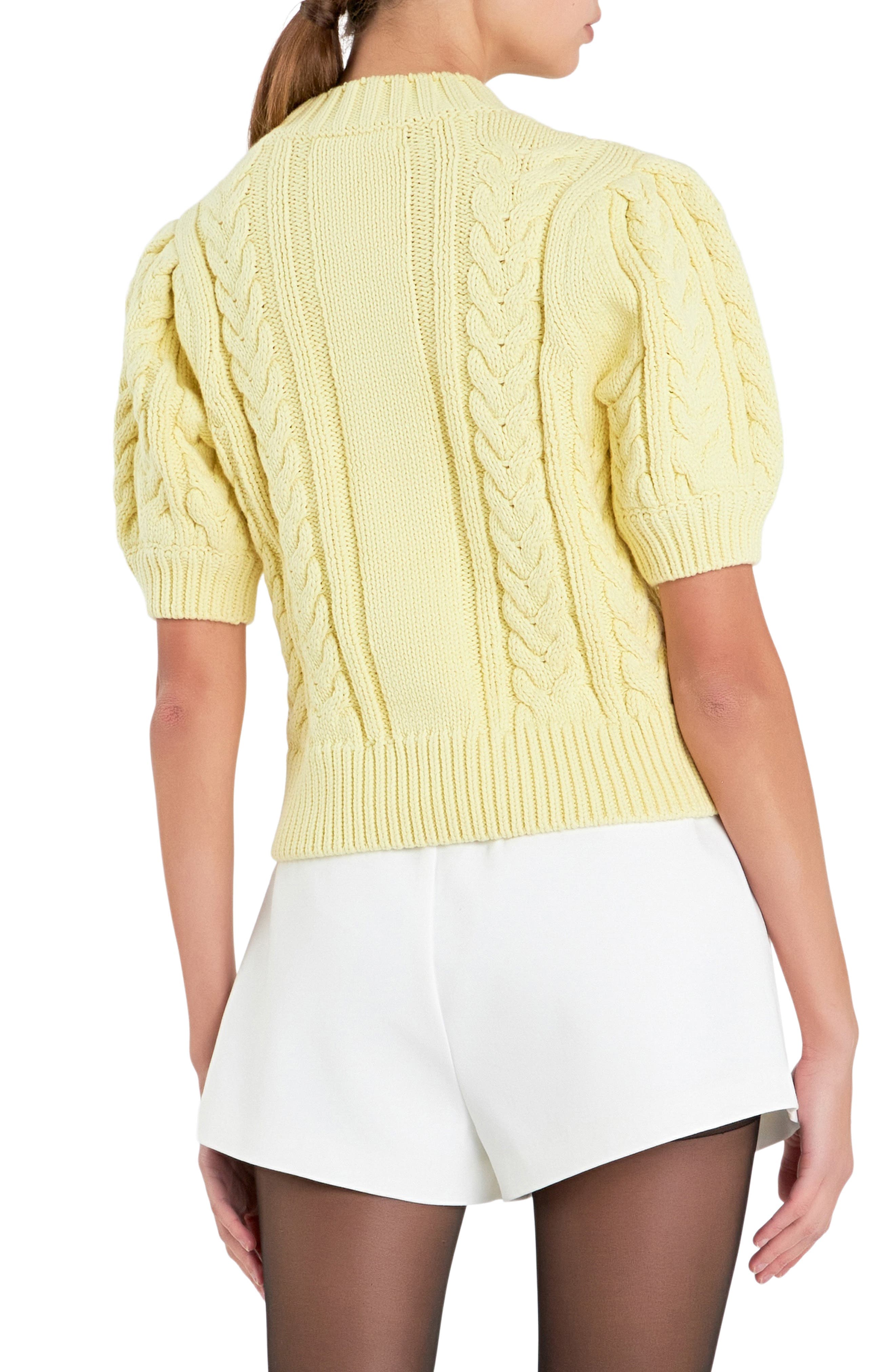 Mock Neck Cable Stitch Sweater - image 2