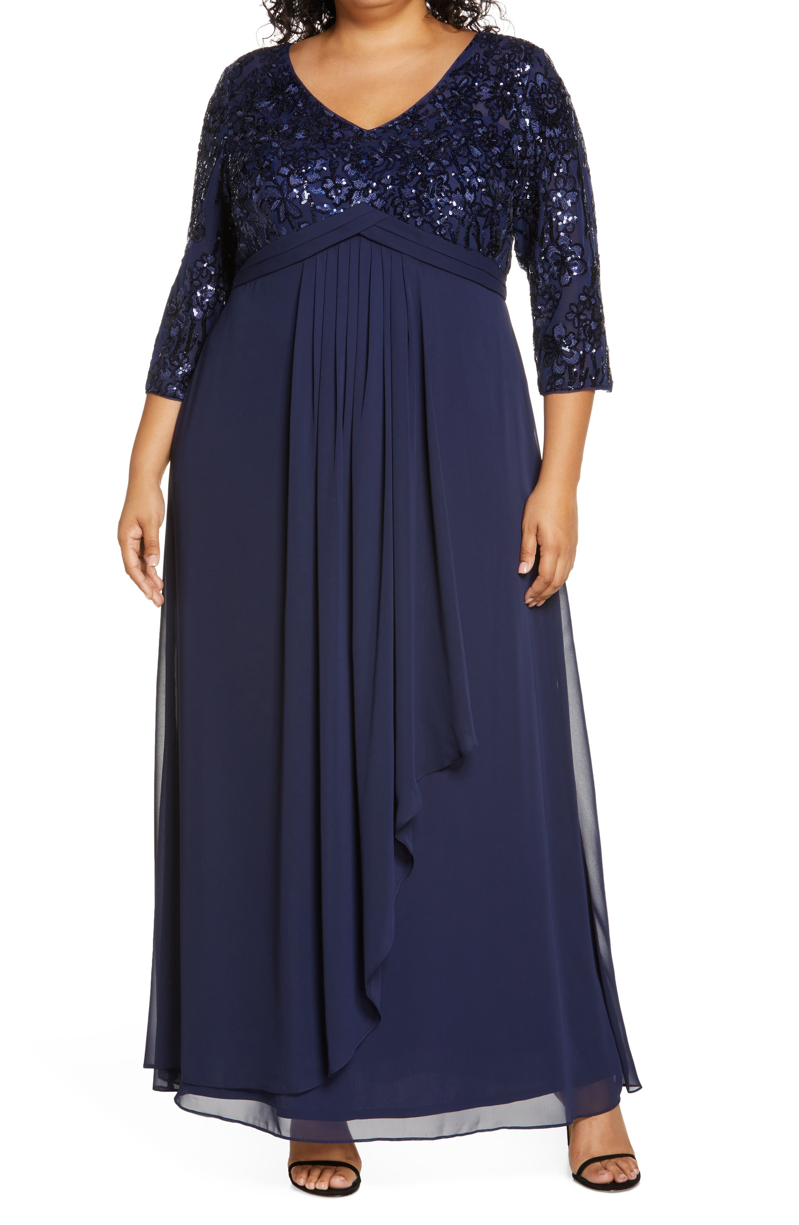 Sequin Bodice Gown - image 1