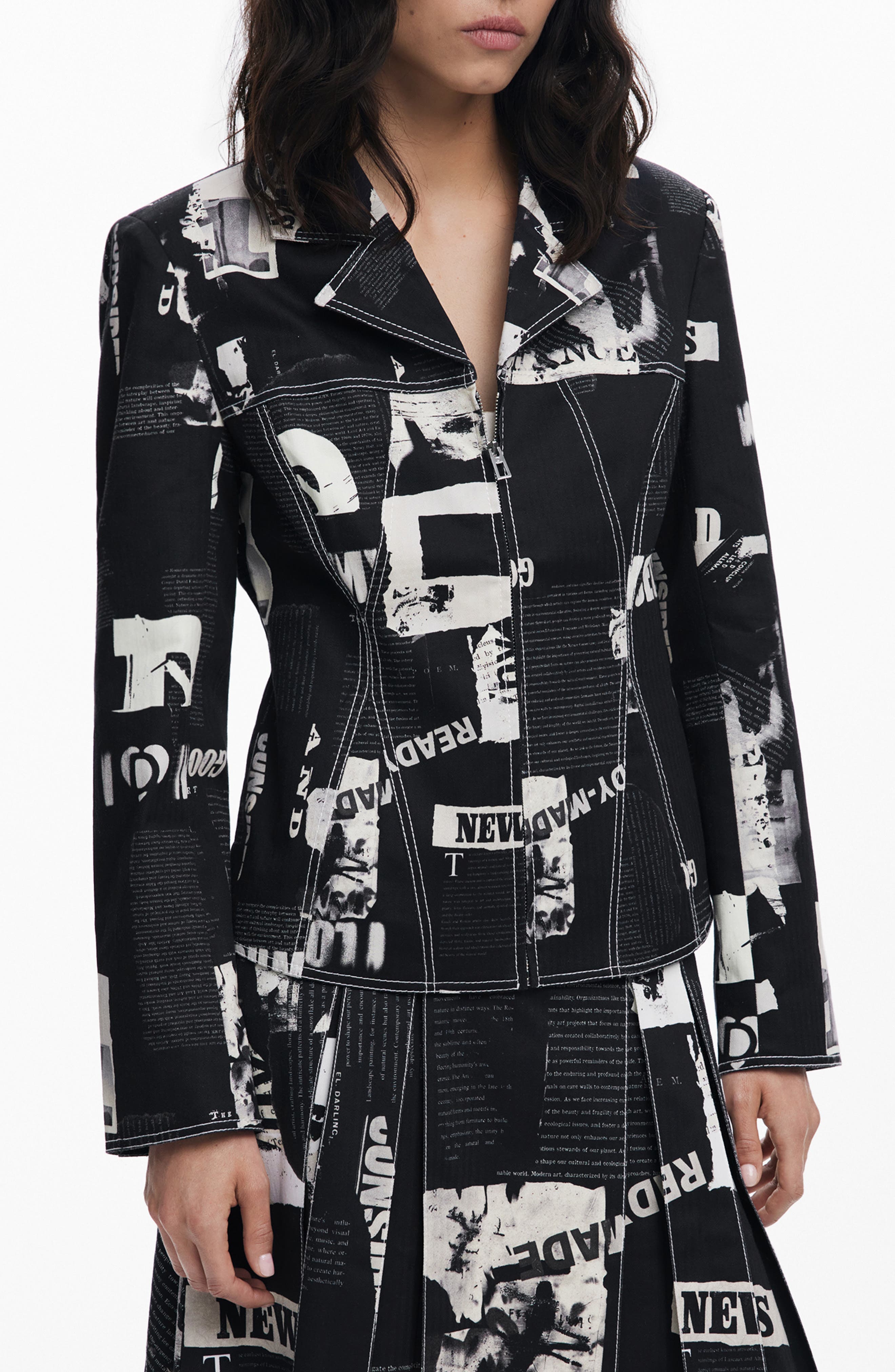 Mixed Print Stretch Cotton Jacket - image 1
