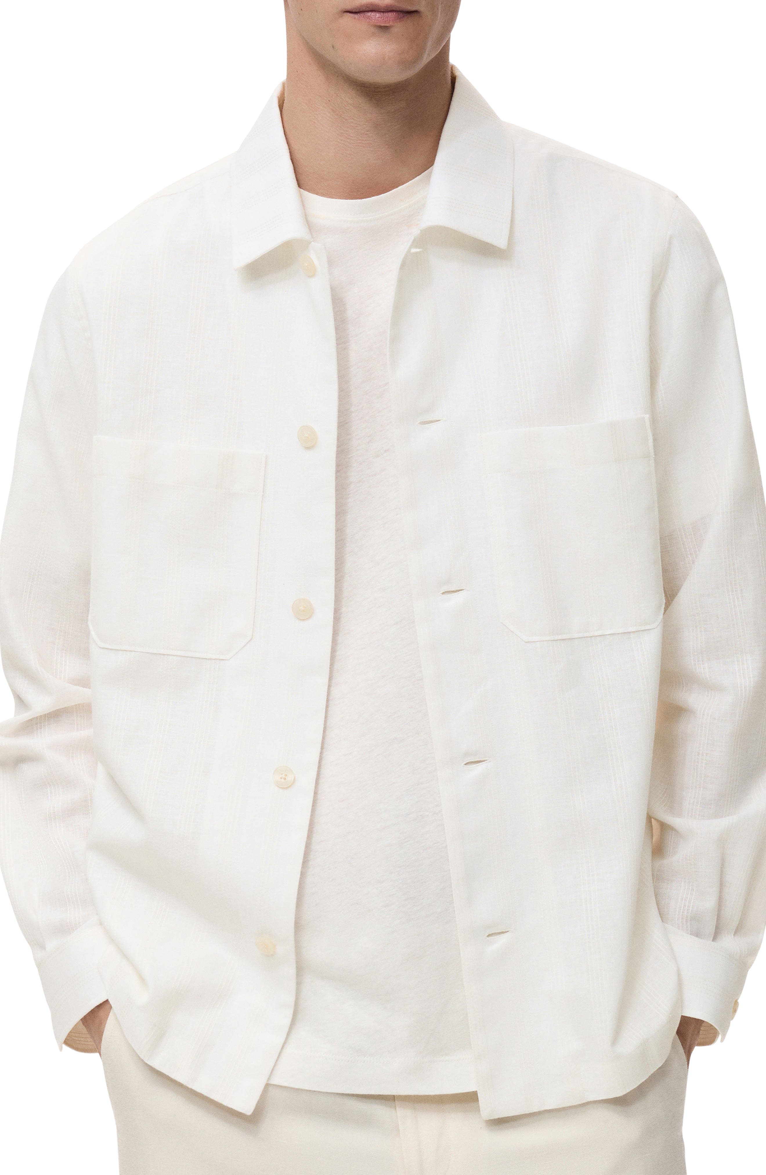 Cotton & Linen Overshirt with Pockets - image 1