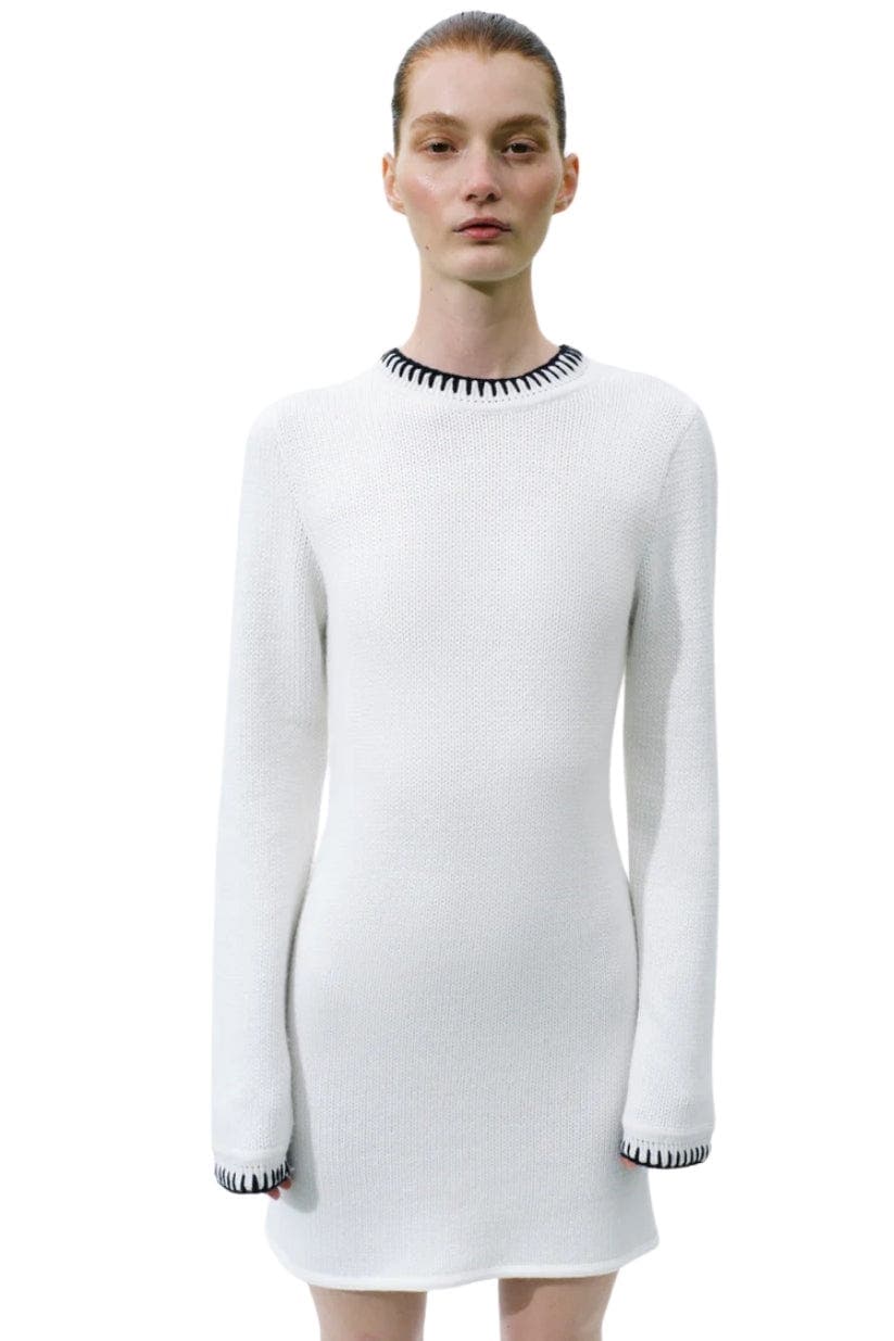 Scarlett Contrast Stitch Wool Mini Dress - image 1