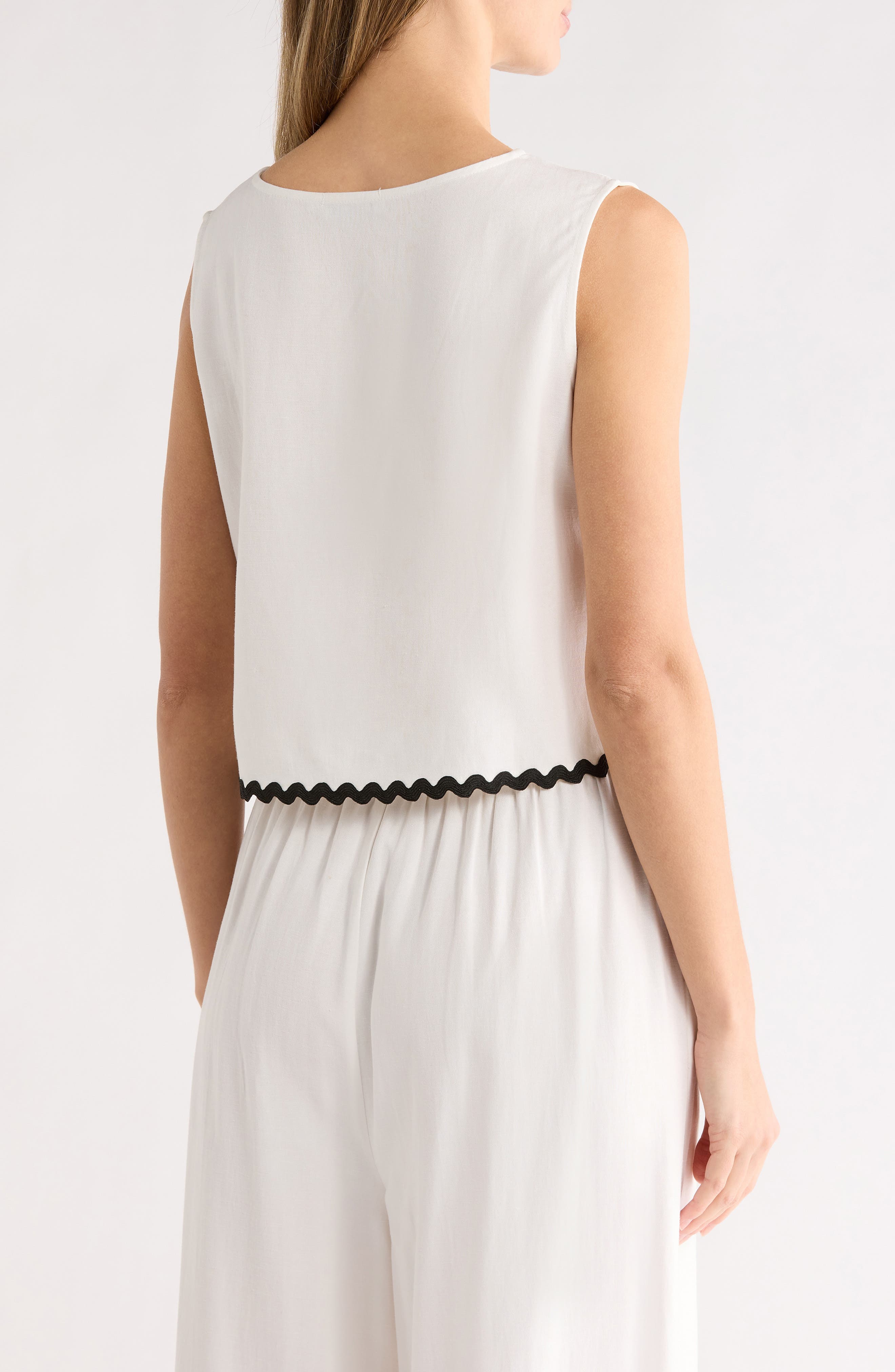 Rickrack Trim Crop Tank - image 4