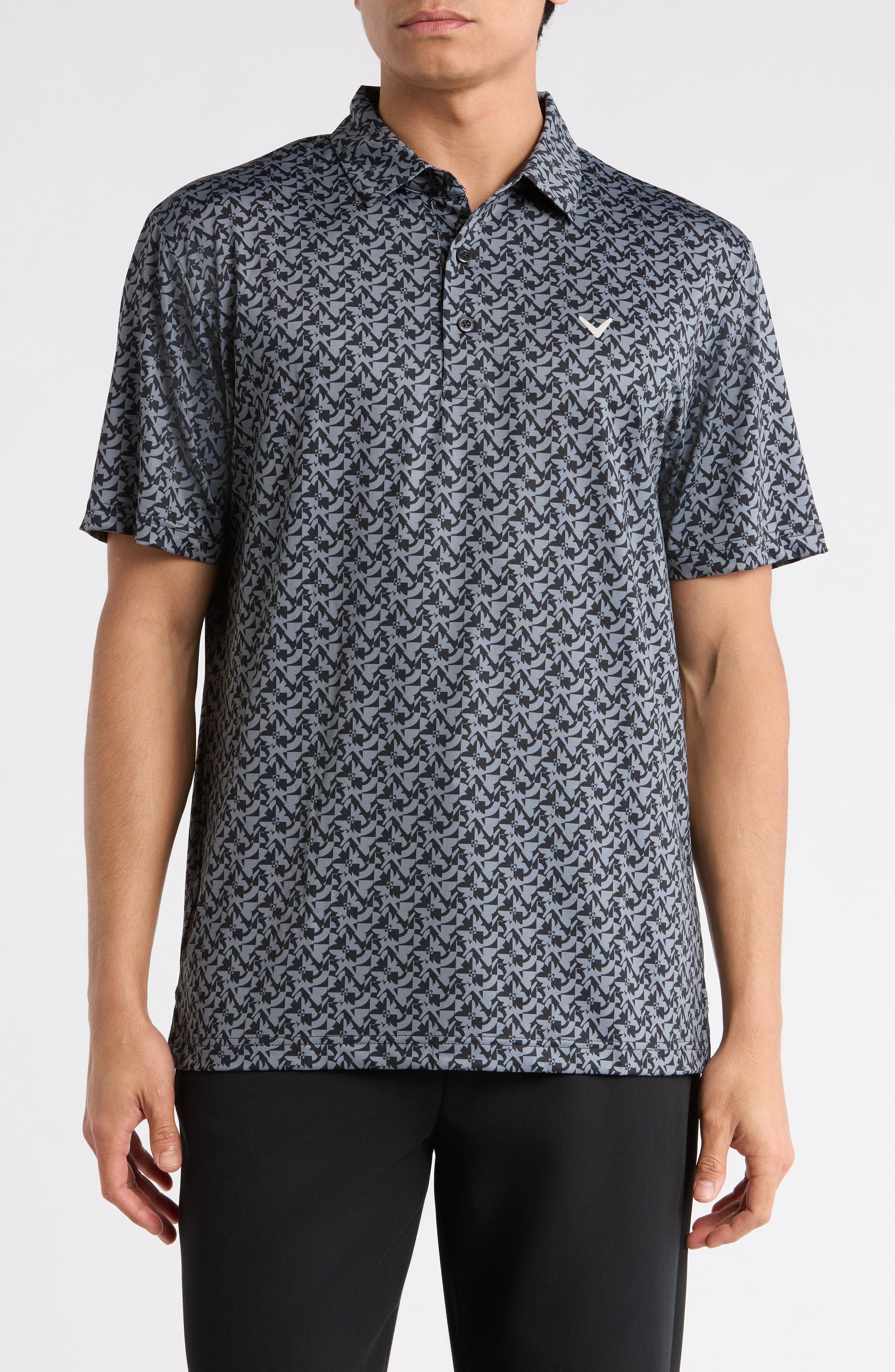 Floral Block Golf Polo - image 1