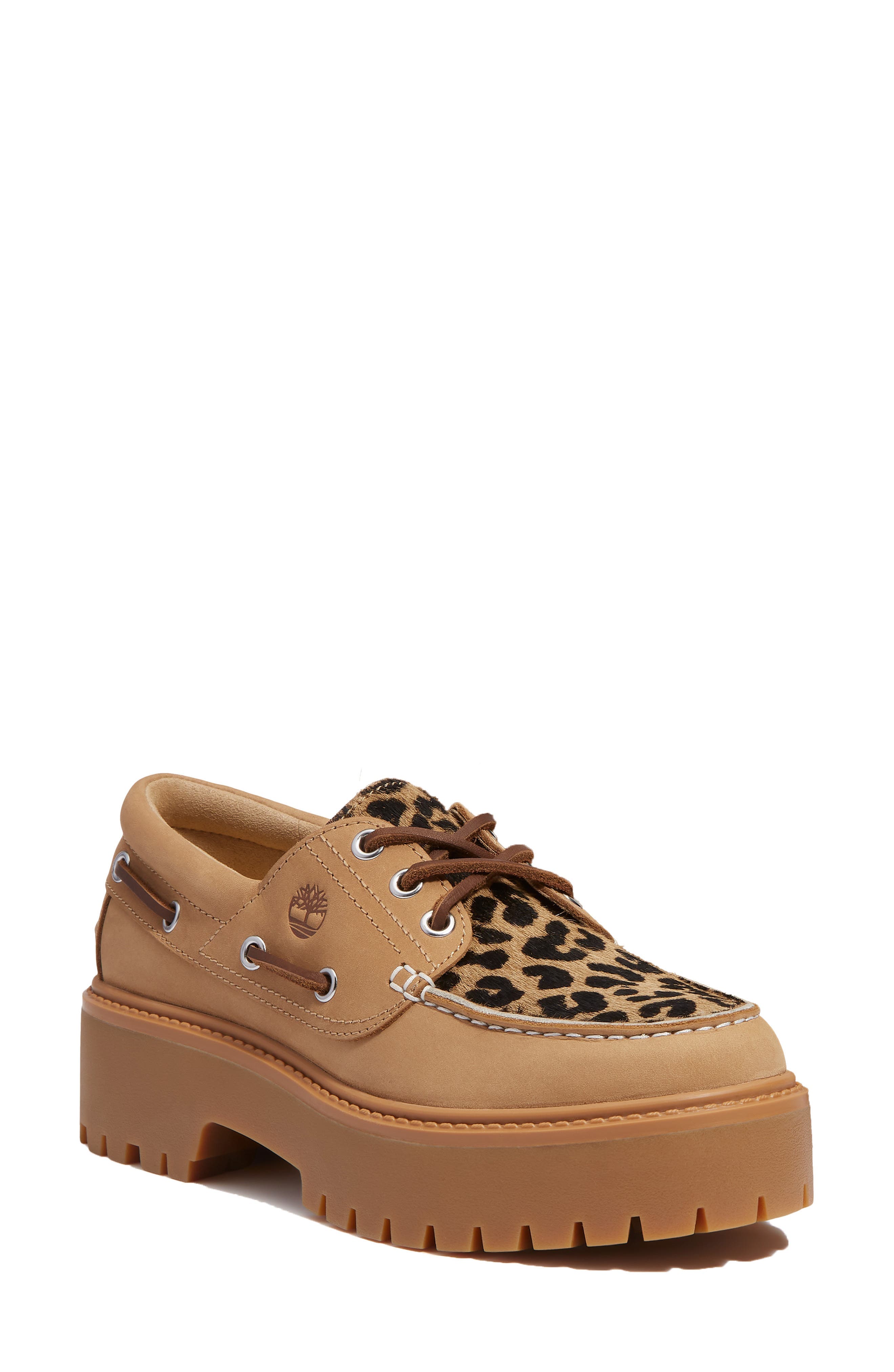 Stone Street Genuine Calf Hair Platform Boat Shoe - image 1